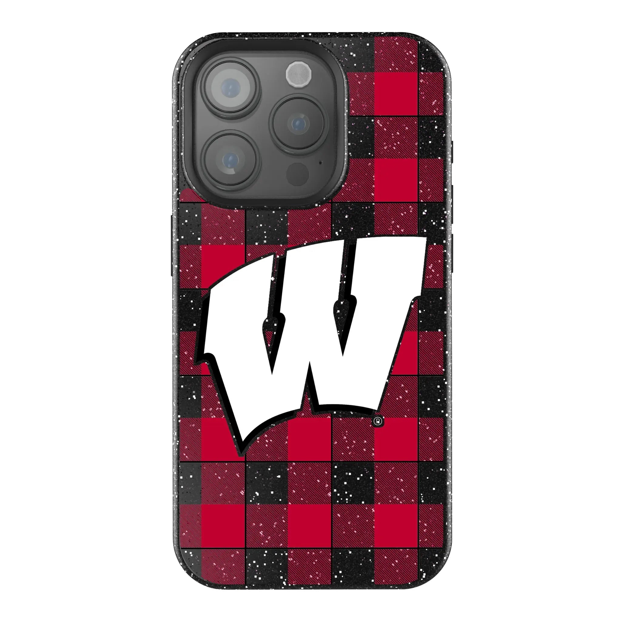 University of Wisconsin Badgers Plaid Bling Phone Case