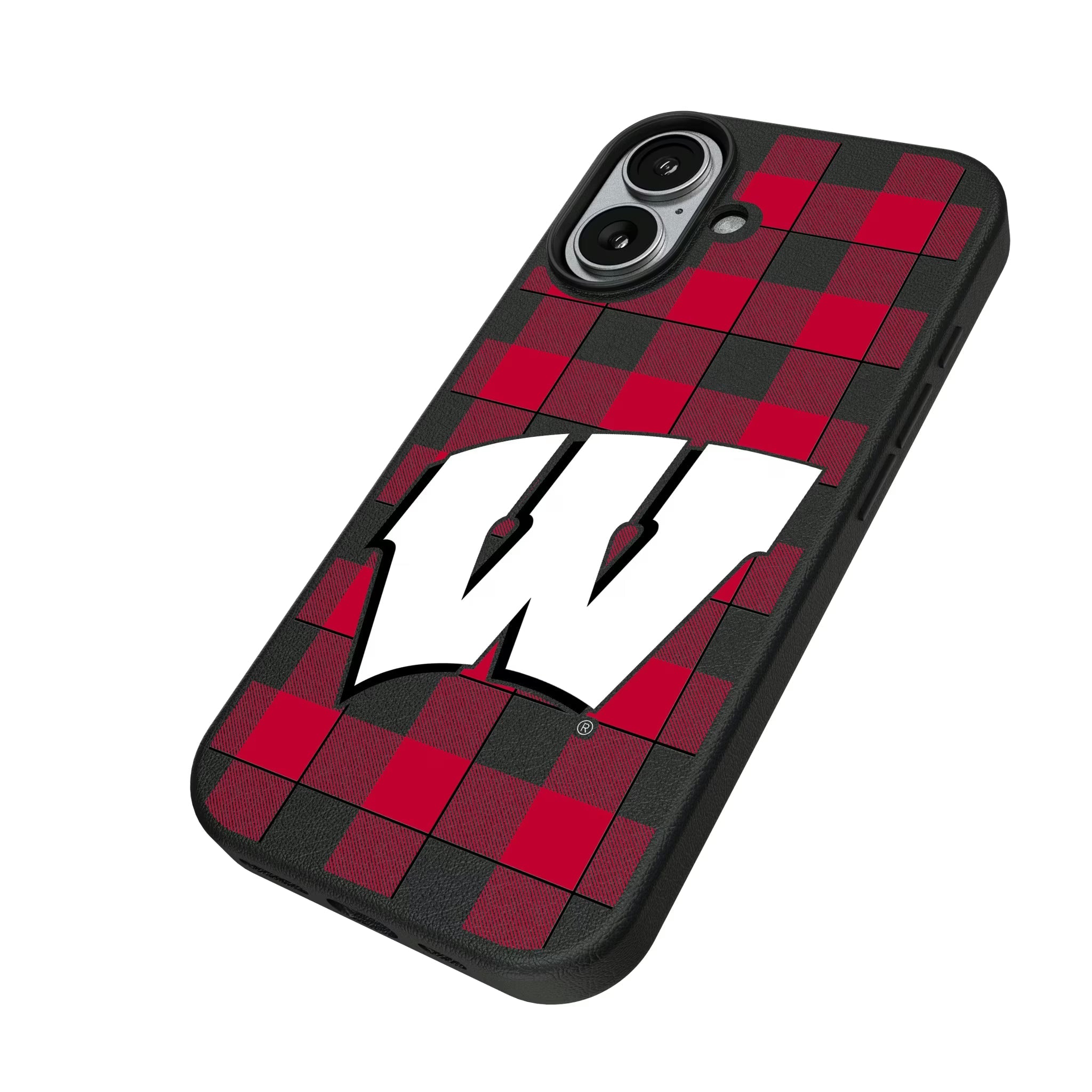 University of Wisconsin Badgers Plaid MagSafe Compatible Phone Case for Apple iPhone - Sports Gifts, Sports Memorabilia, Sports Collectibles, Fan Shop