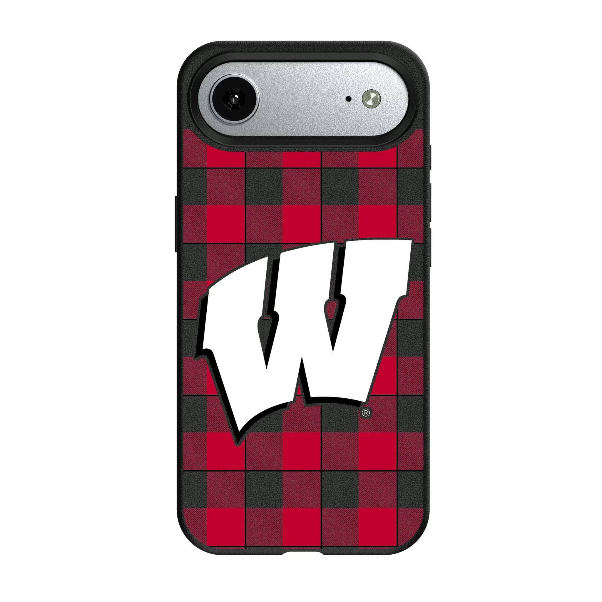 University of Wisconsin Badgers Plaid MagSafe Compatible Phone Case for Apple iPhone - Sports Gifts, Sports Memorabilia, Sports Collectibles, Fan Shop