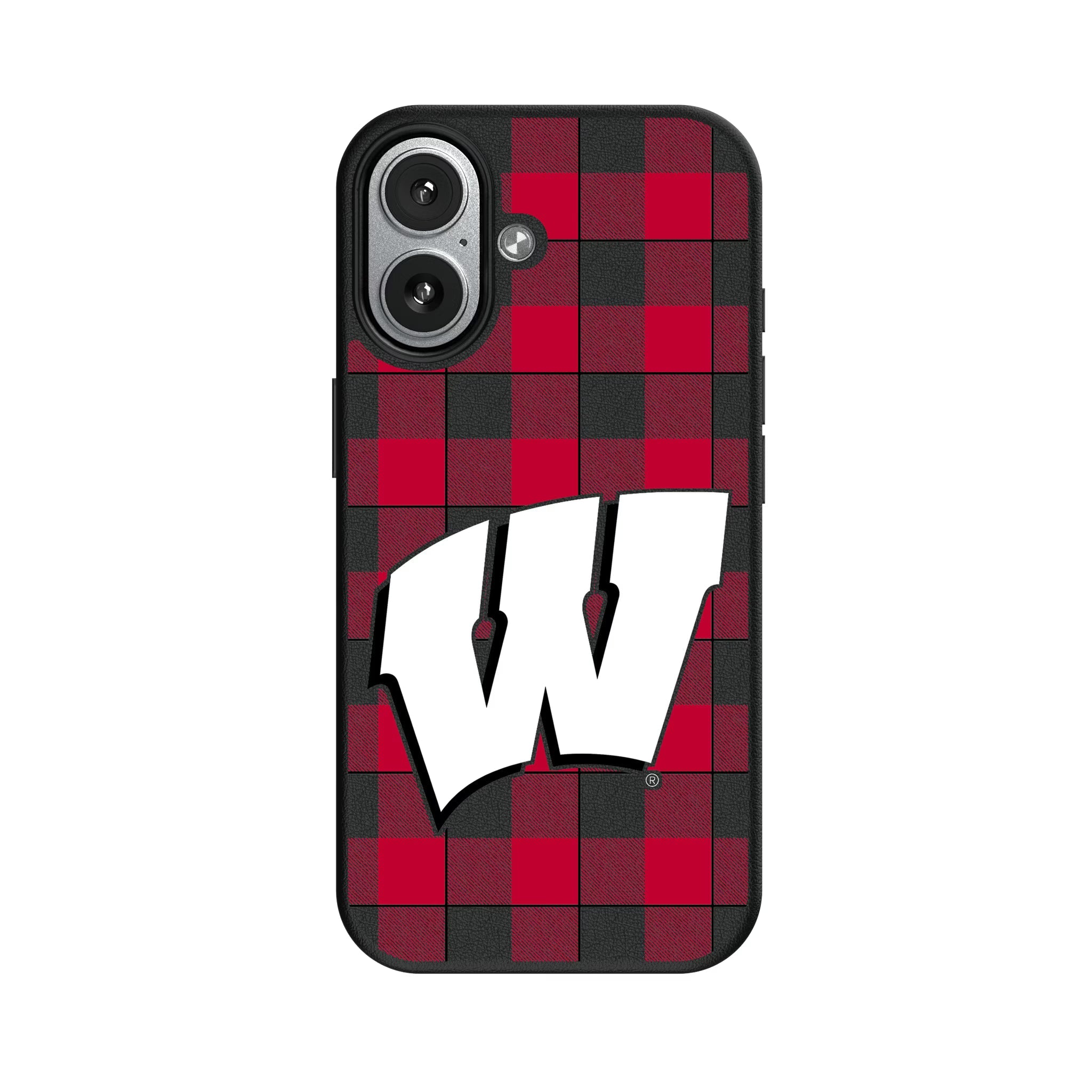 University of Wisconsin Badgers Plaid MagSafe Compatible Phone Case for Apple iPhone - Sports Gifts, Sports Memorabilia, Sports Collectibles, Fan Shop