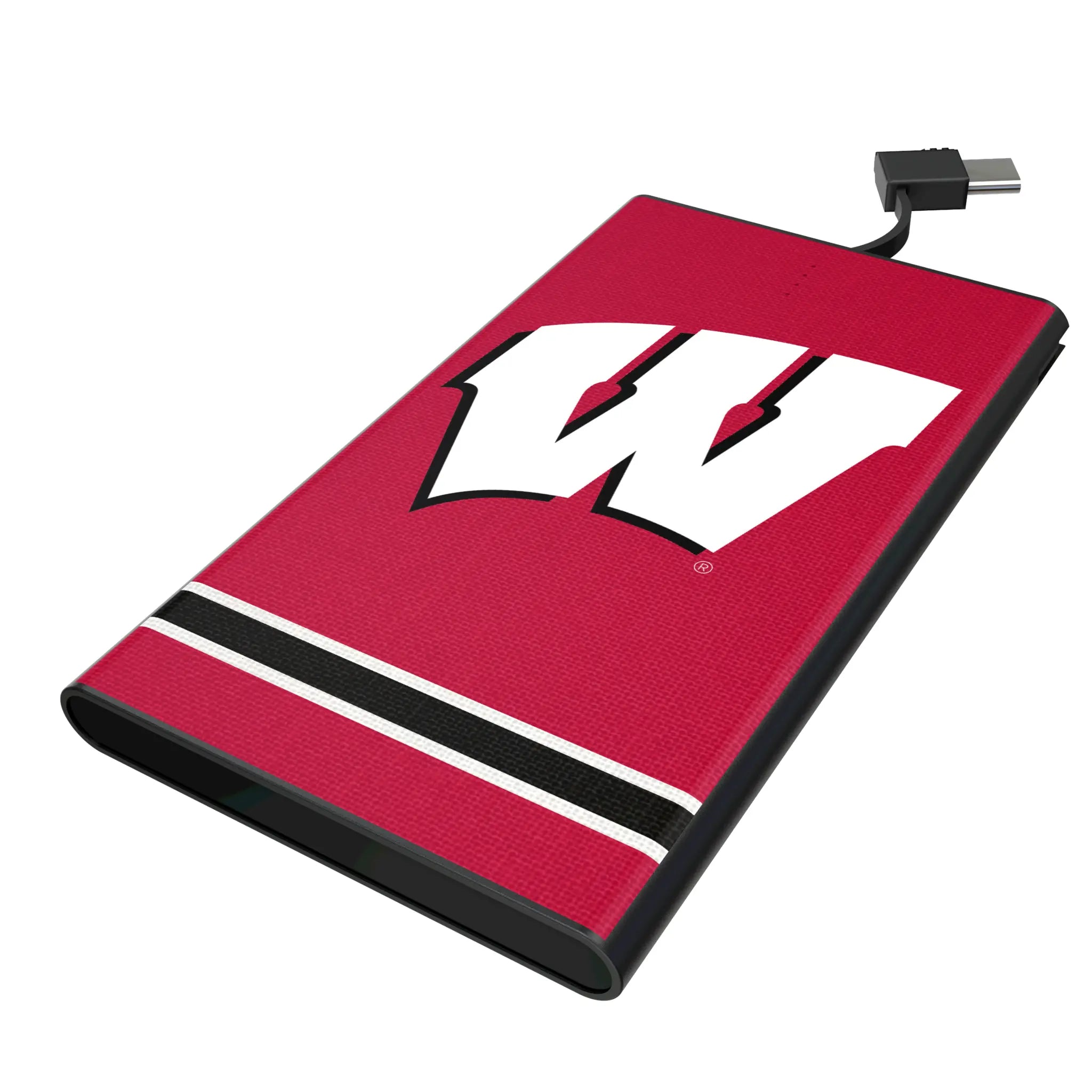 University of Wisconsin Badgers Stripe 5000mAh Flat Powerbank