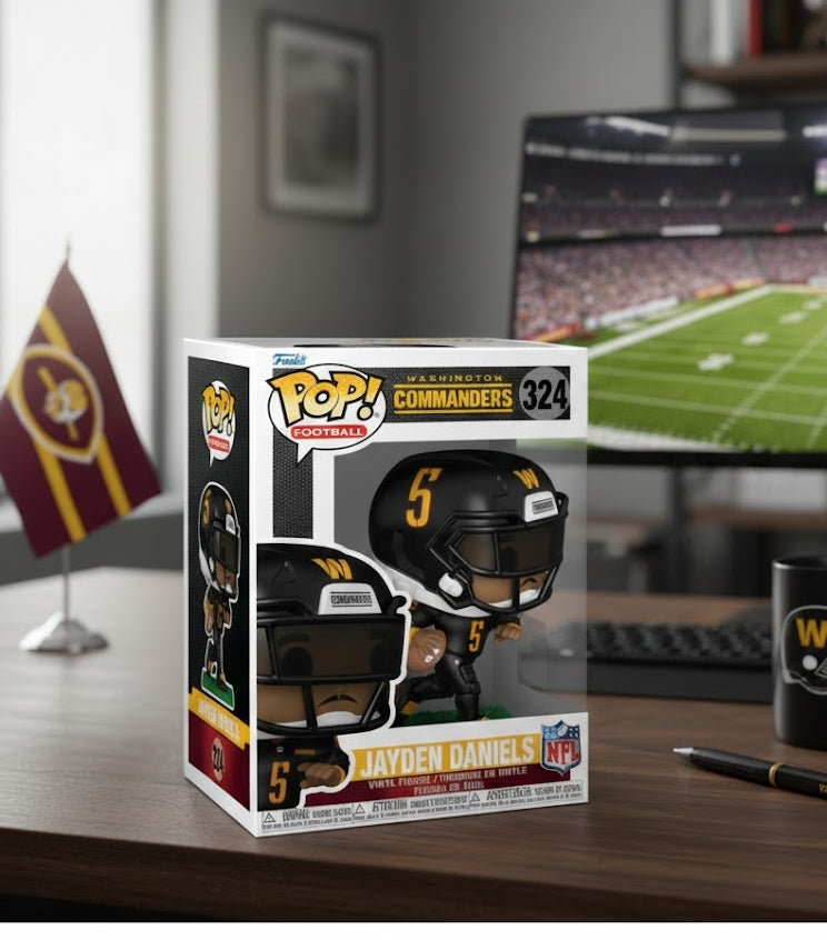 Jayden Daniels Funko Pop #324 - Washington Commanders NFL Debut Rookie Figure - Sports Gifts, Sports Memorabilia, Sports Collectibles, Fan Shop