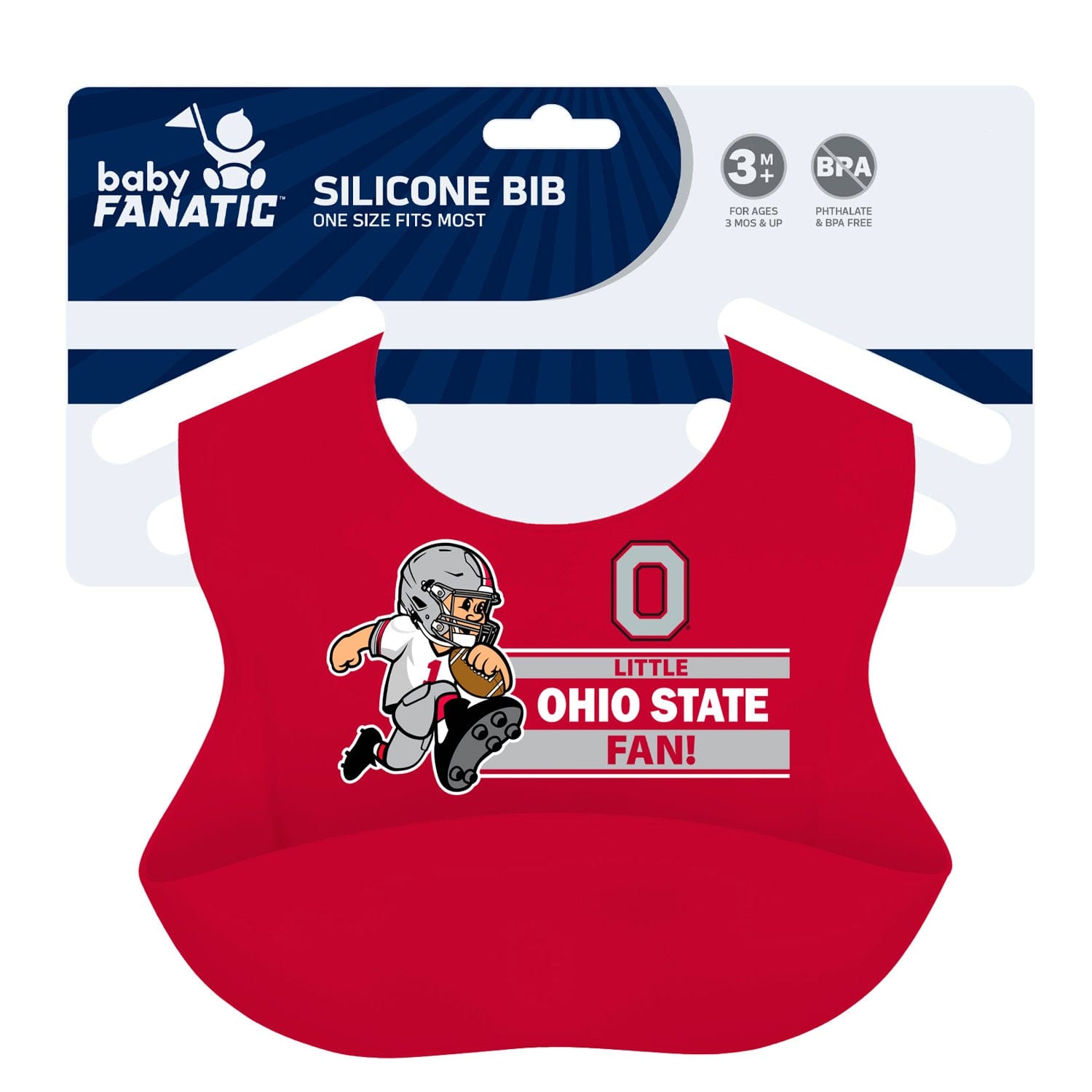 Ohio State Buckeyes NCAA Silicone Bib - Ideal for Young Supporters