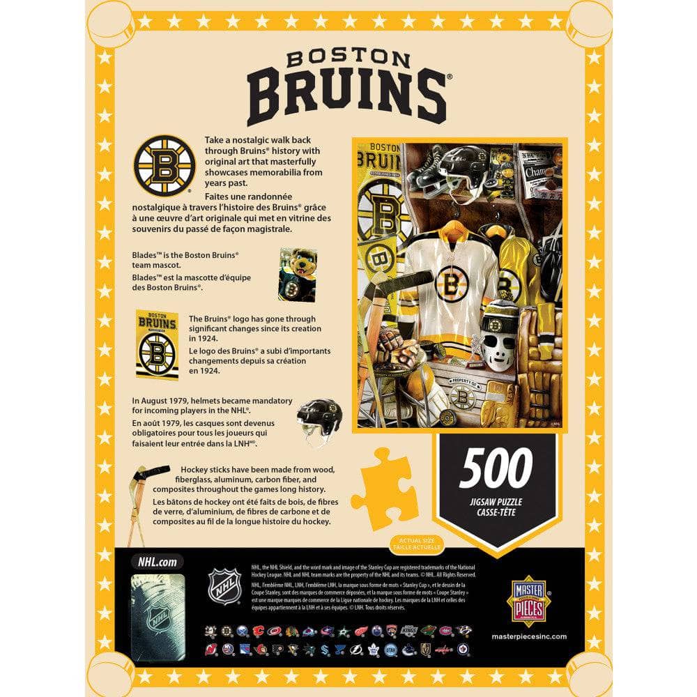 Boston Bruins Locker Room 500-Piece Jigsaw Puzzle - Sports Gifts, Sports Memorabilia, Sports Collectibles, Fan Shop