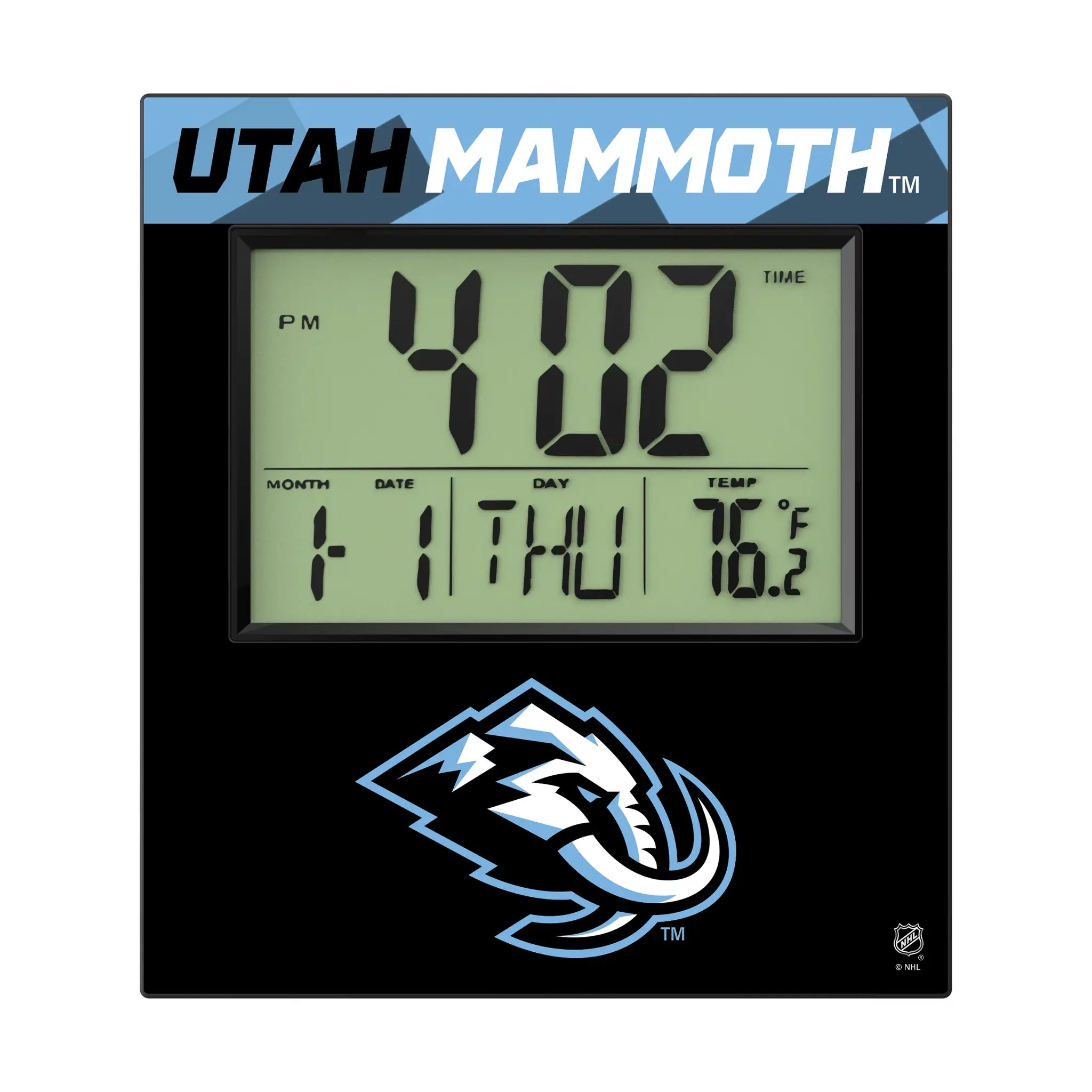 Utah Mammoth Color Block Wall Clock