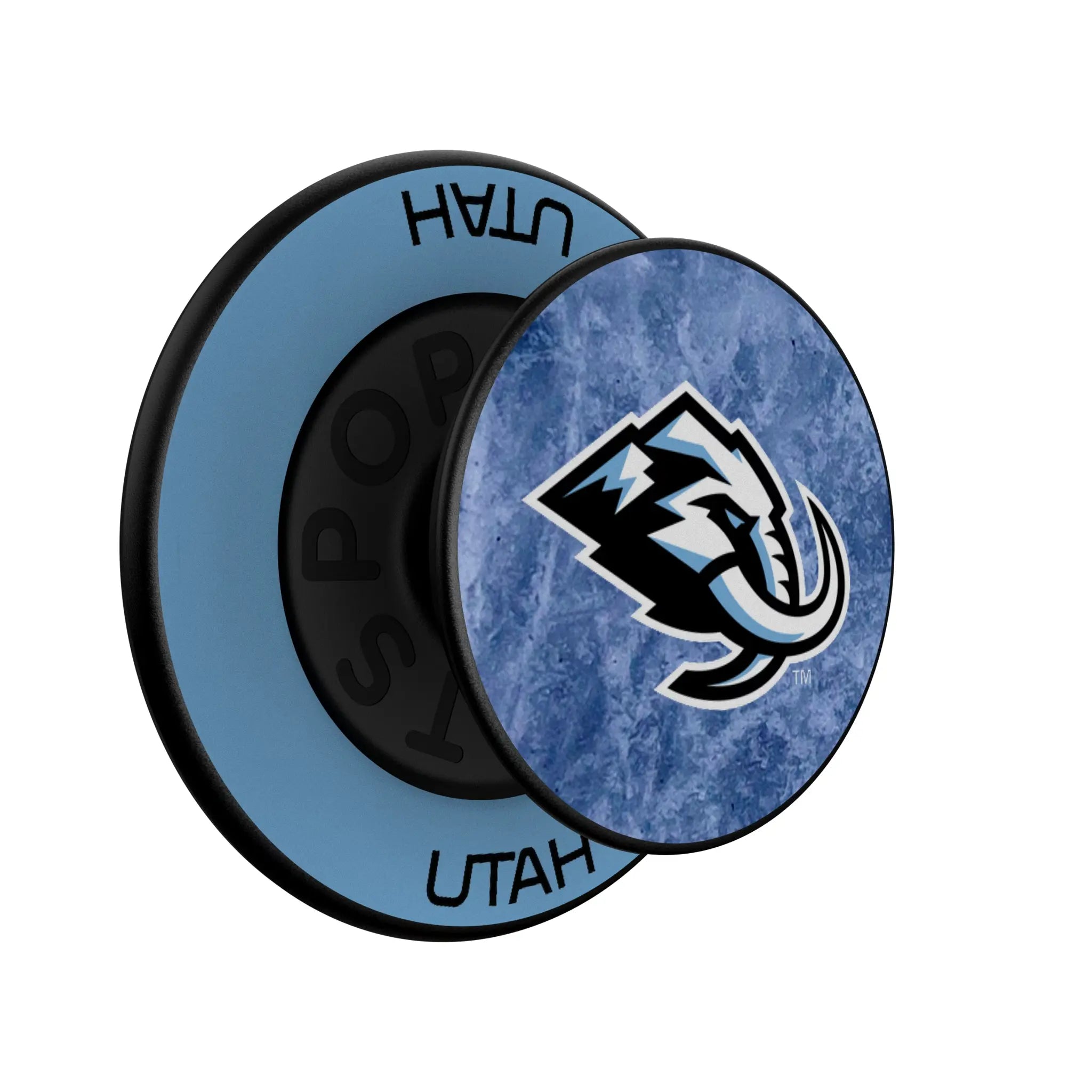 Utah Mammoth Ice Wordmark PopSockets Magnetic Phone Grip and Stand