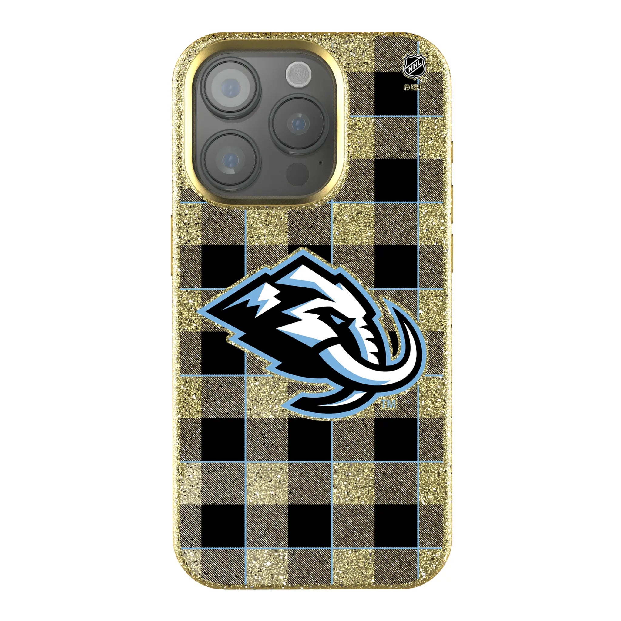 Utah Mammoth Plaid Bling Phone Case for Apple iPhone