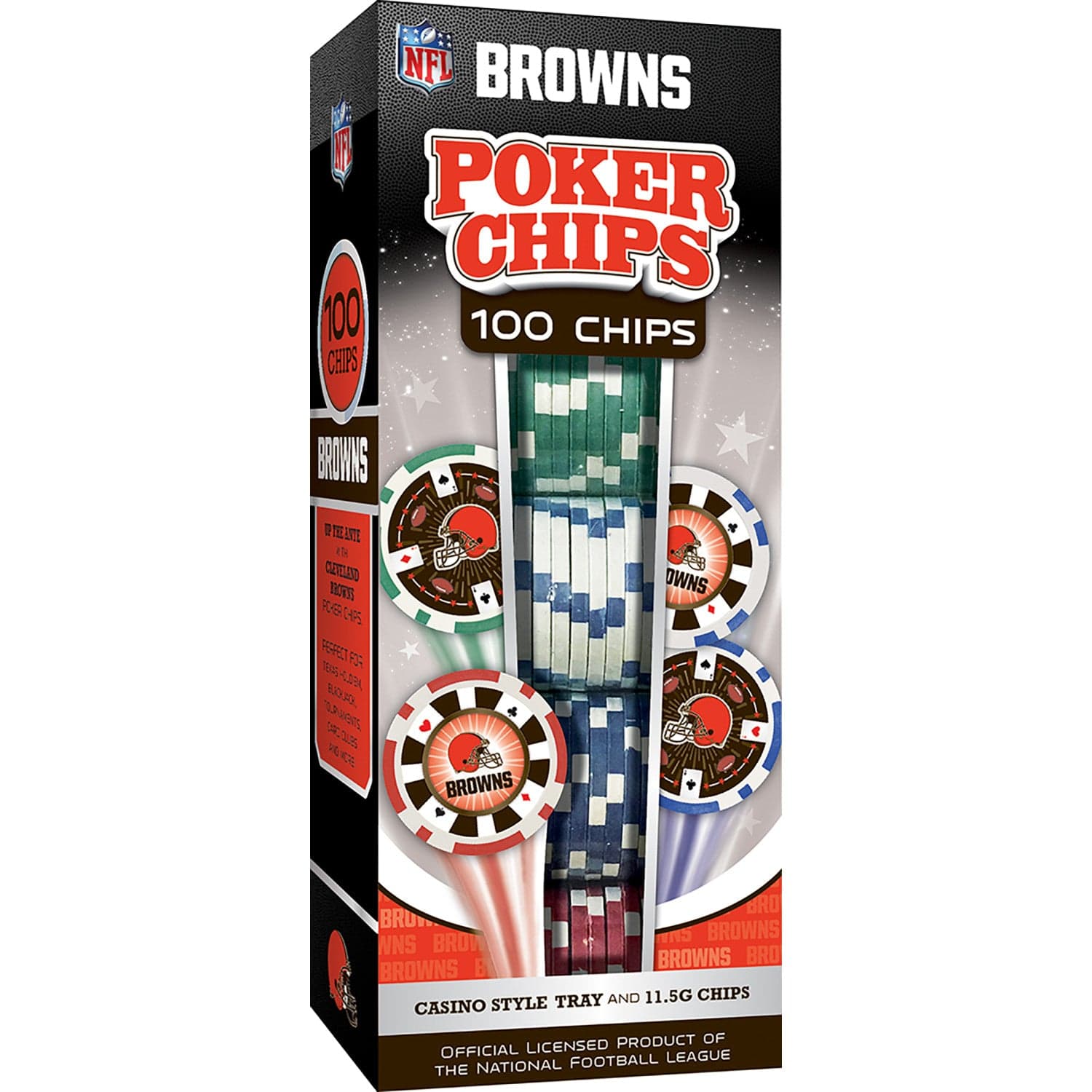 Cleveland Browns 100-Piece Poker Chip Set - Sports Gifts, Sports Memorabilia, Sports Collectibles, Fan Shop