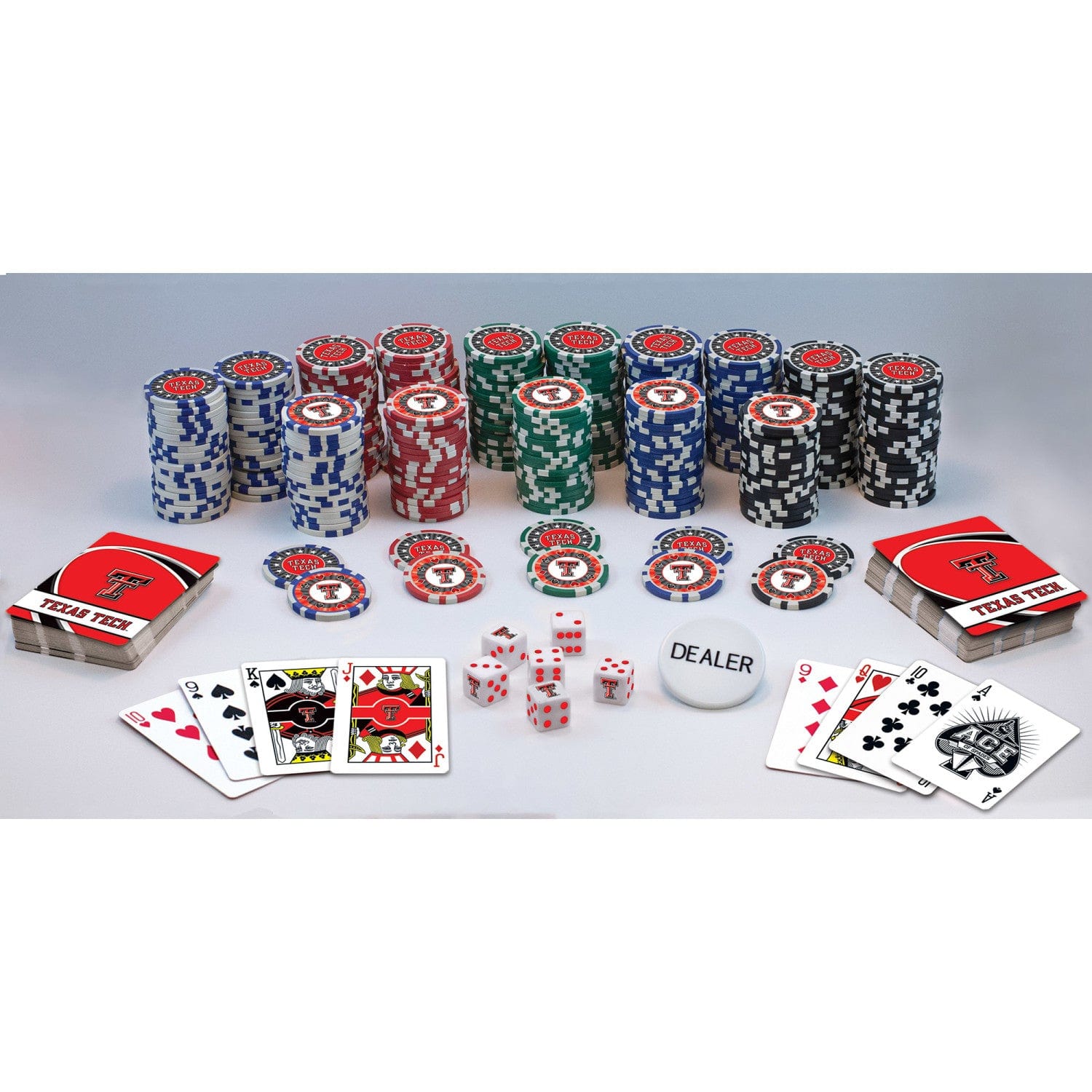 Texas Tech Red Raiders 300 Piece Poker Set - Sports Gifts, Sports Memorabilia, Sports Collectibles, Fan Shop