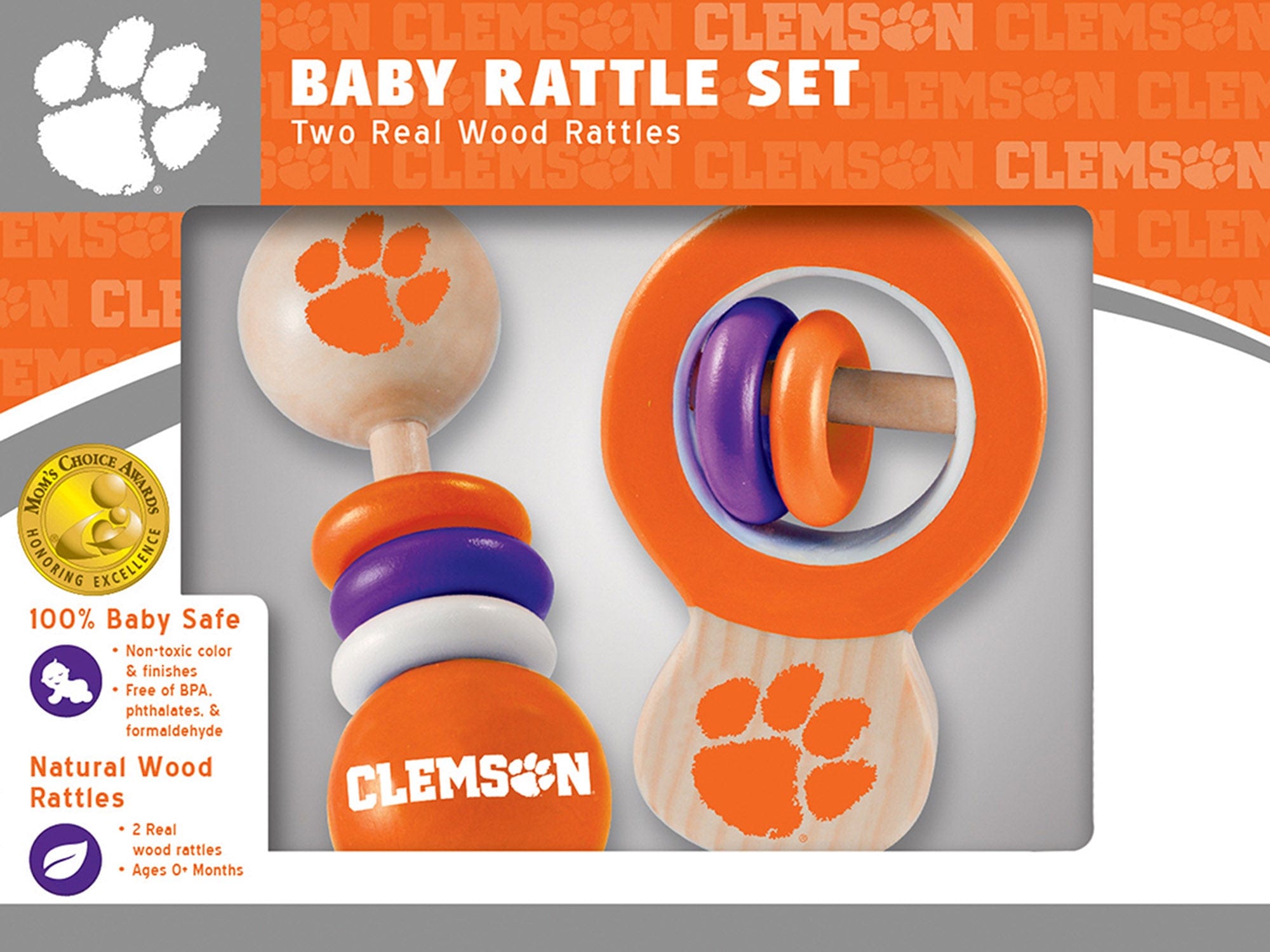 Clemson Tigers Baby Rattles 2-Pack - Sports Gifts, Sports Memorabilia, Sports Collectibles, Fan Shop