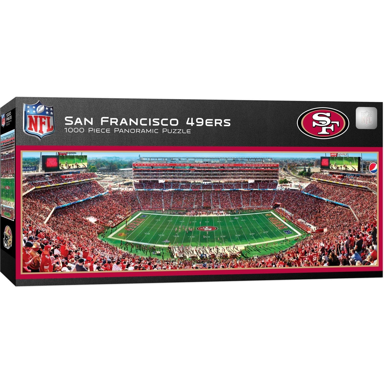 San Francisco 49ers 1000-Piece Panoramic Jigsaw Puzzle - Center View - Sports Gifts, Sports Memorabilia, Sports Collectibles, Fan Shop