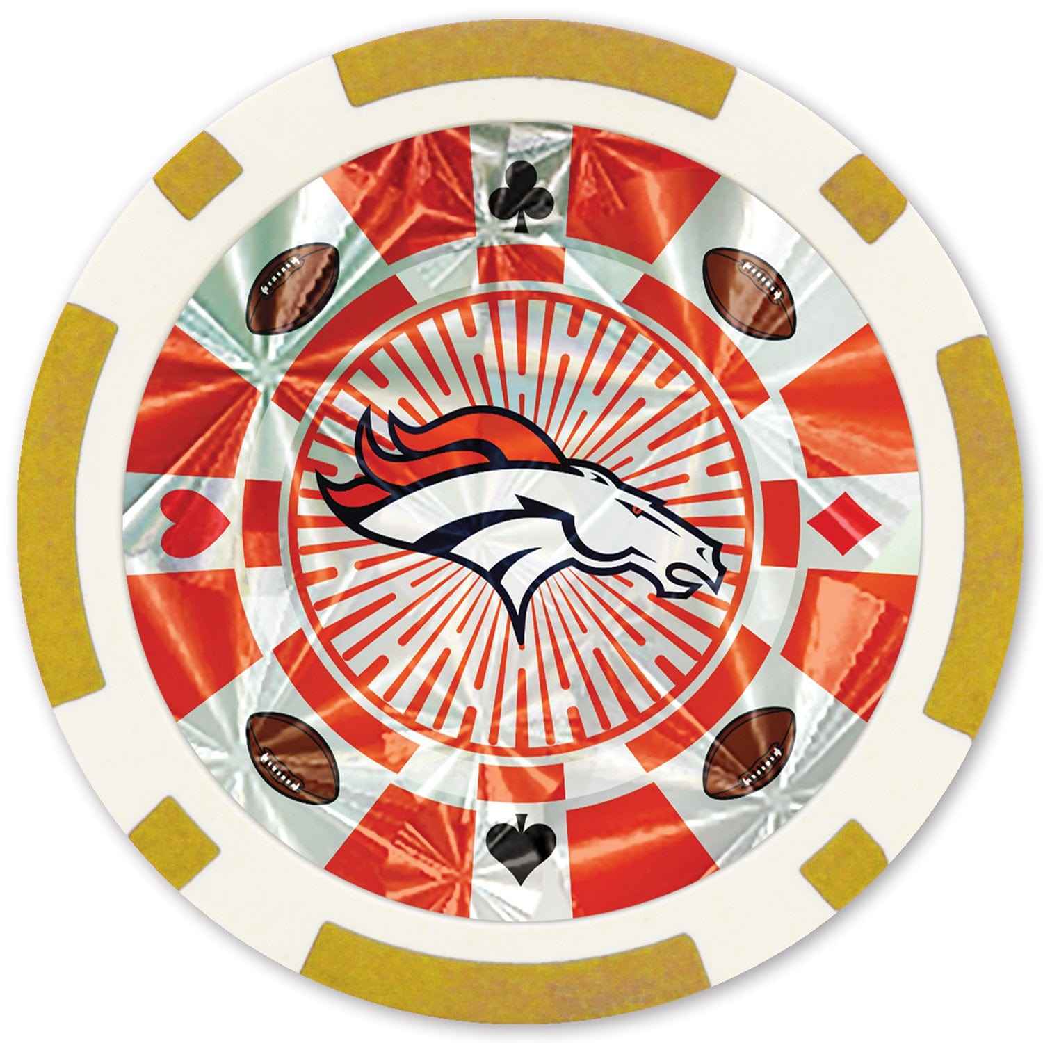 Denver Broncos 20-Piece Poker Chip Set - Sports Gifts, Sports Memorabilia, Sports Collectibles, Fan Shop