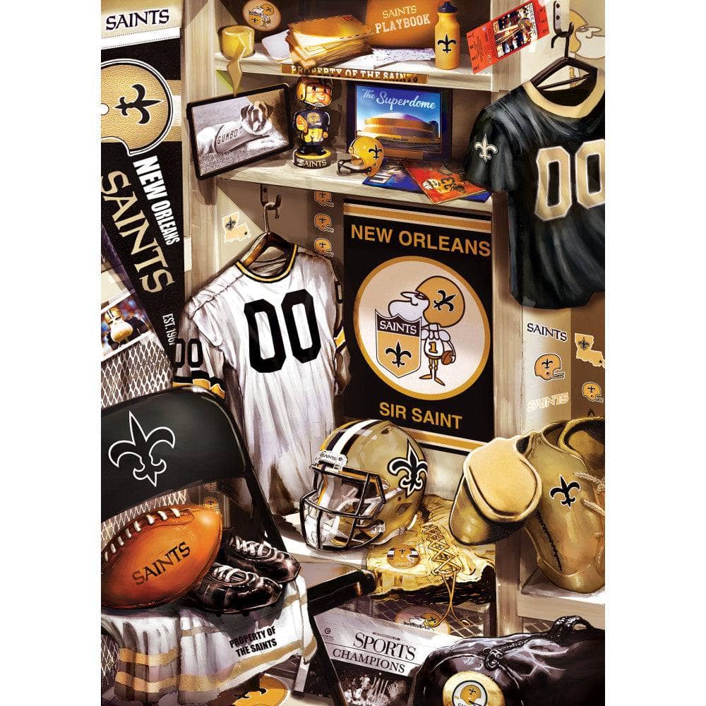 New Orleans Saints Locker Room 500 Piece Jigsaw Puzzle - Sports Gifts, Sports Memorabilia, Sports Collectibles, Fan Shop