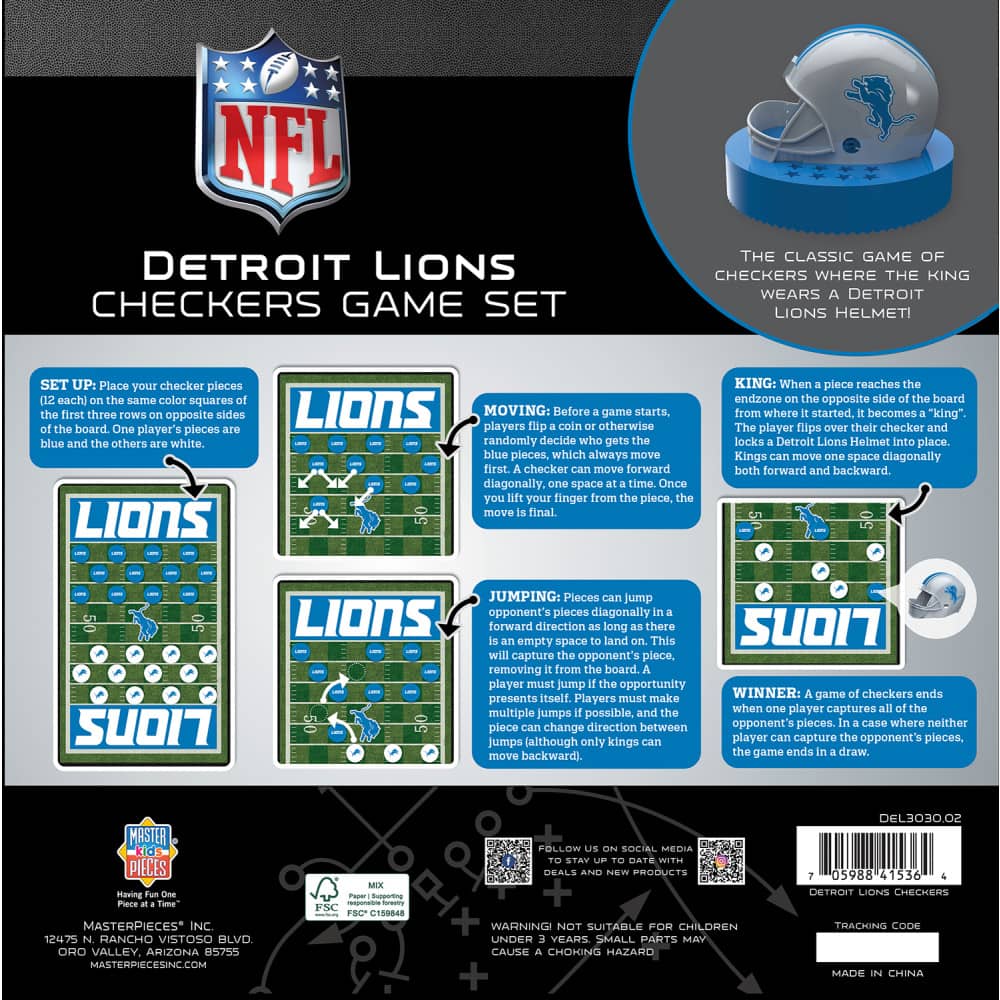 Detroit Lions Checkers Game