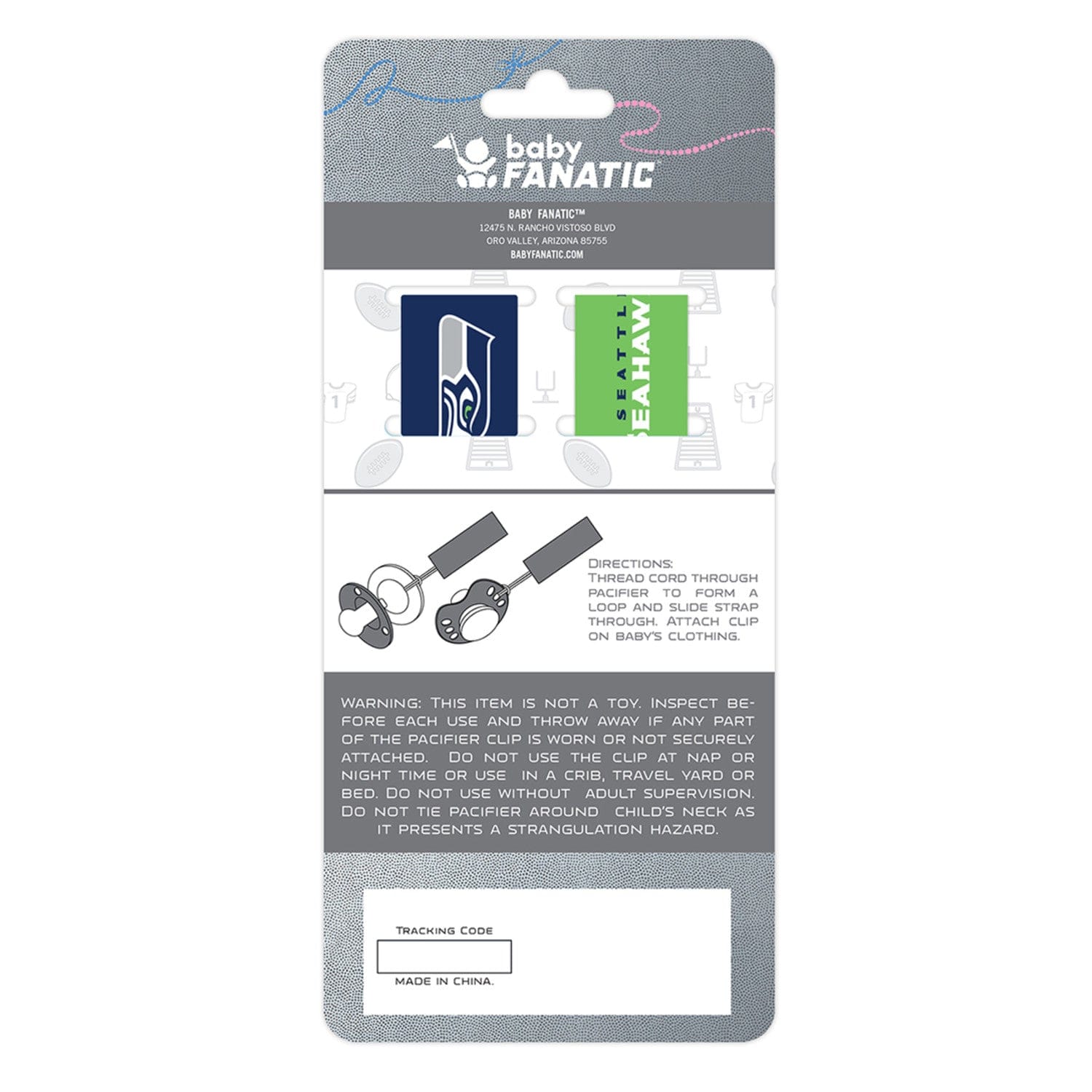 Seattle Seahawks Pacifier Clip Set - 2-Pack - Sports Gifts, Sports Memorabilia, Sports Collectibles, Fan Shop