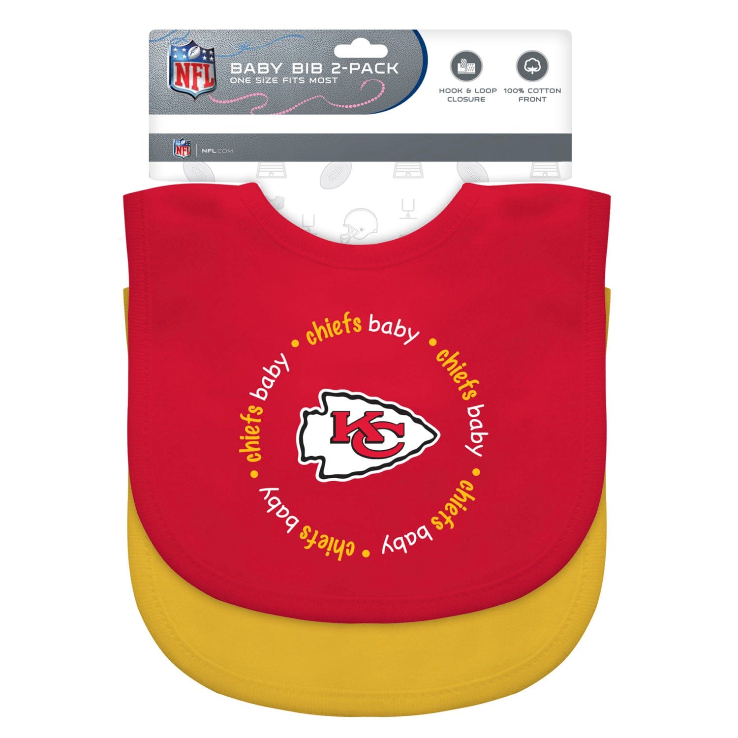 Kansas City Chiefs Baby Bibs 2-Pack - Perfect for Little Fans! - Sports Gifts, Sports Memorabilia, Sports Collectibles, Fan Shop