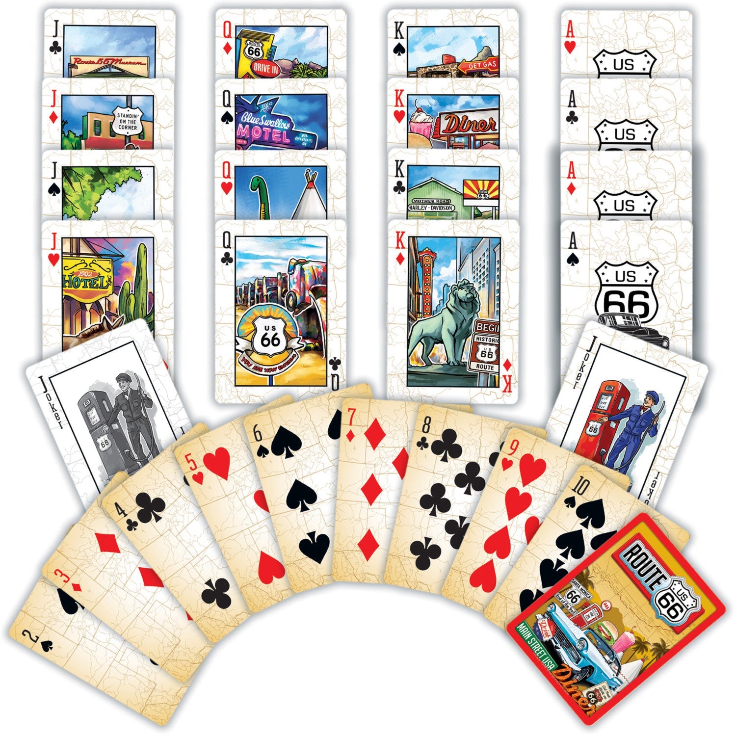 Route 66 Playing Cards - 54 Card Deck - 757 Sports Collectibles