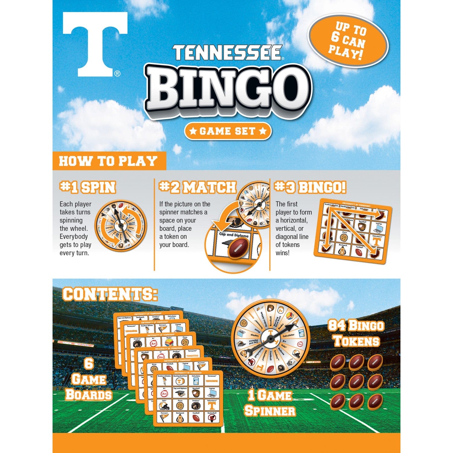 Tennessee Volunteers Bingo: Game Day Fun! - Sports Gifts, Sports Memorabilia, Sports Collectibles, Fan Shop