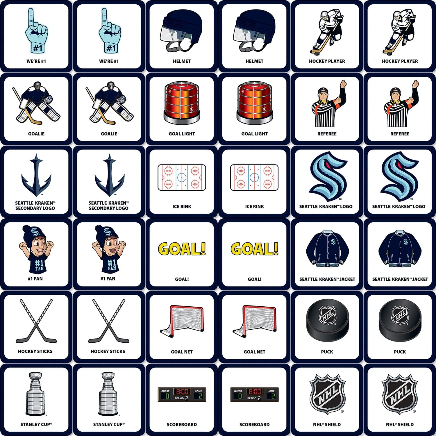 Seattle Kraken Memory Match Game - Sports Gifts, Sports Memorabilia, Sports Collectibles, Fan Shop