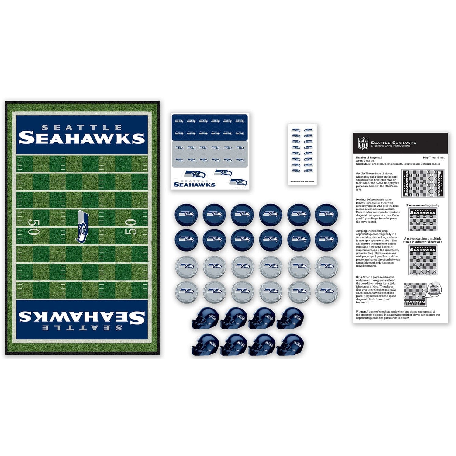 Seattle Seahawks Checkers Game
