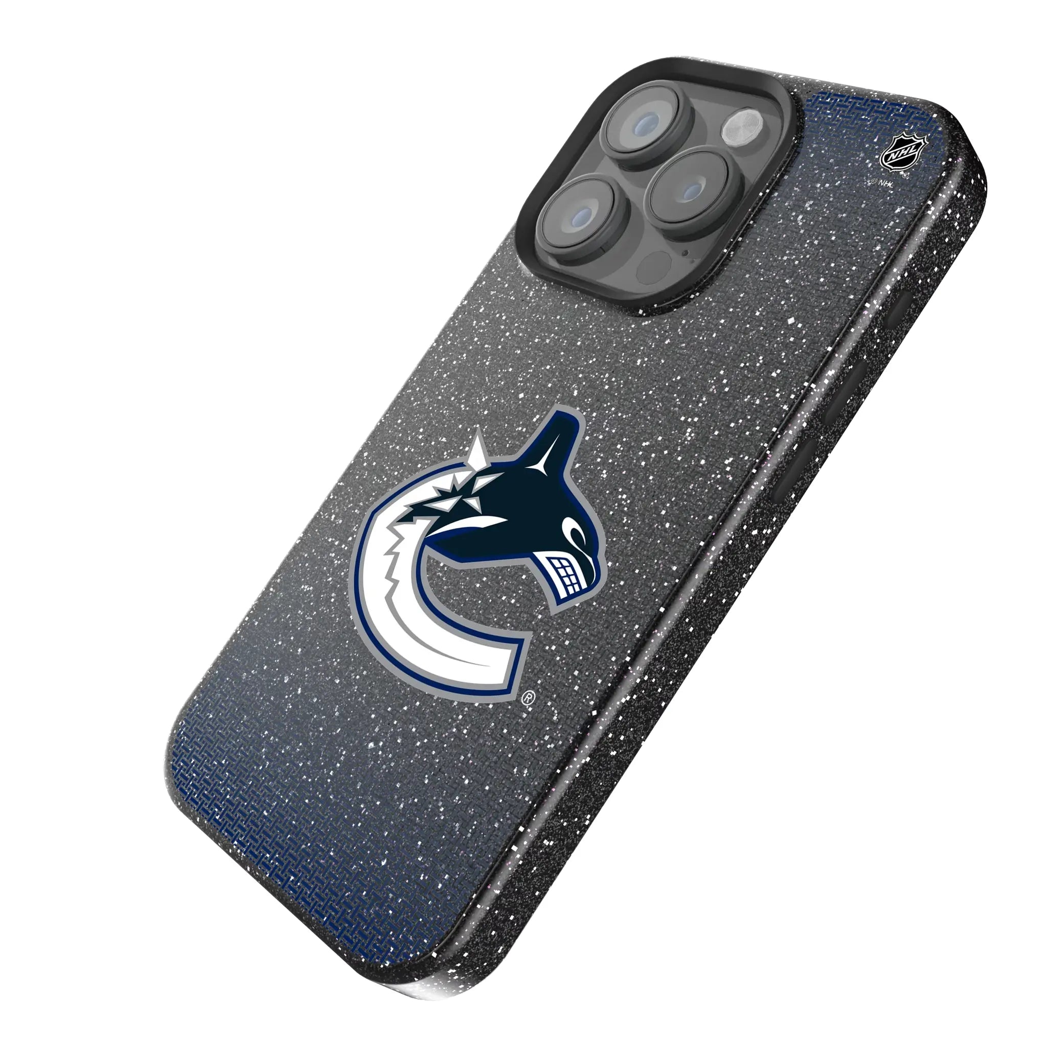 Vancouver Canucks Linen Bling Phone Case for Apple iPhone