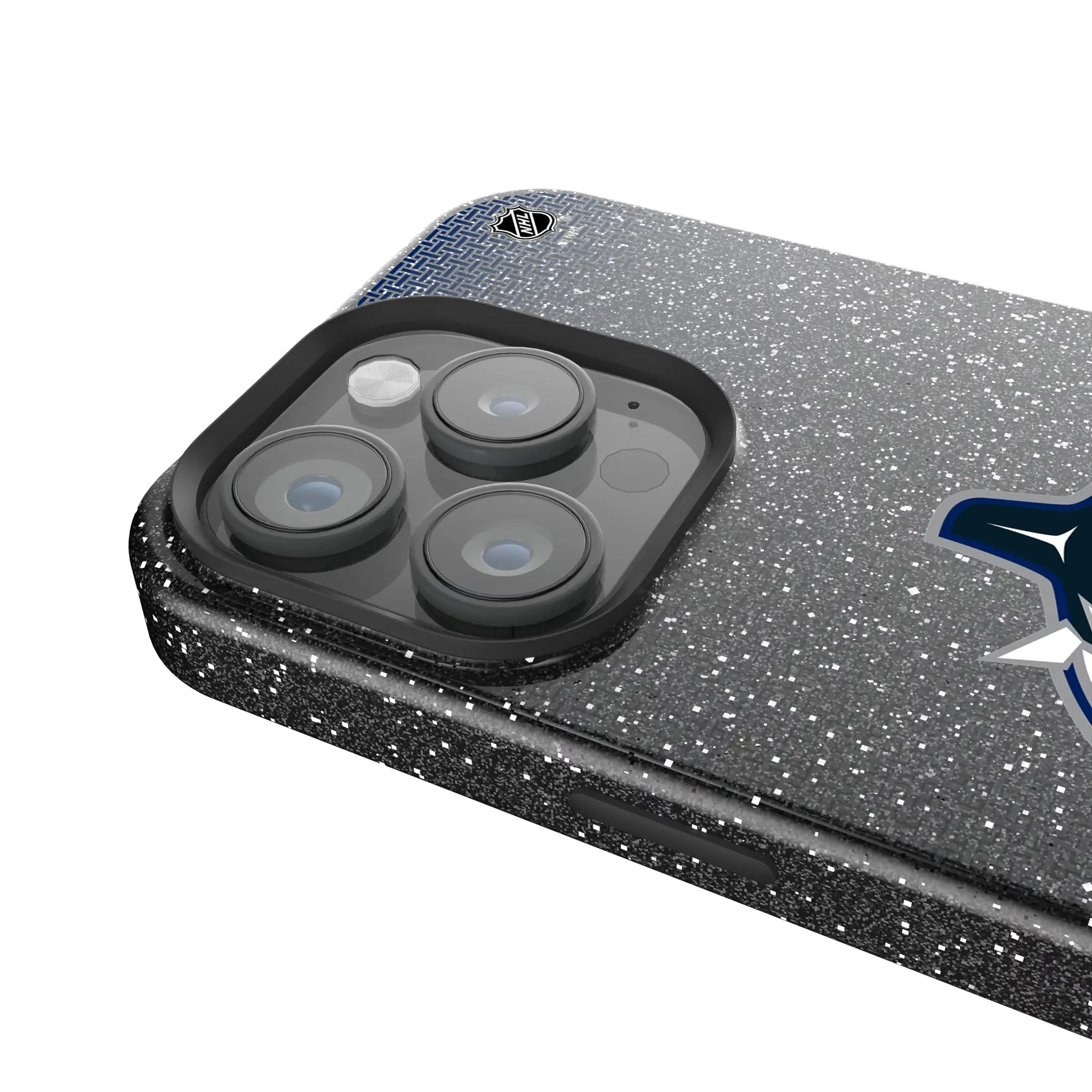 Vancouver Canucks Linen Bling Phone Case for Apple iPhone