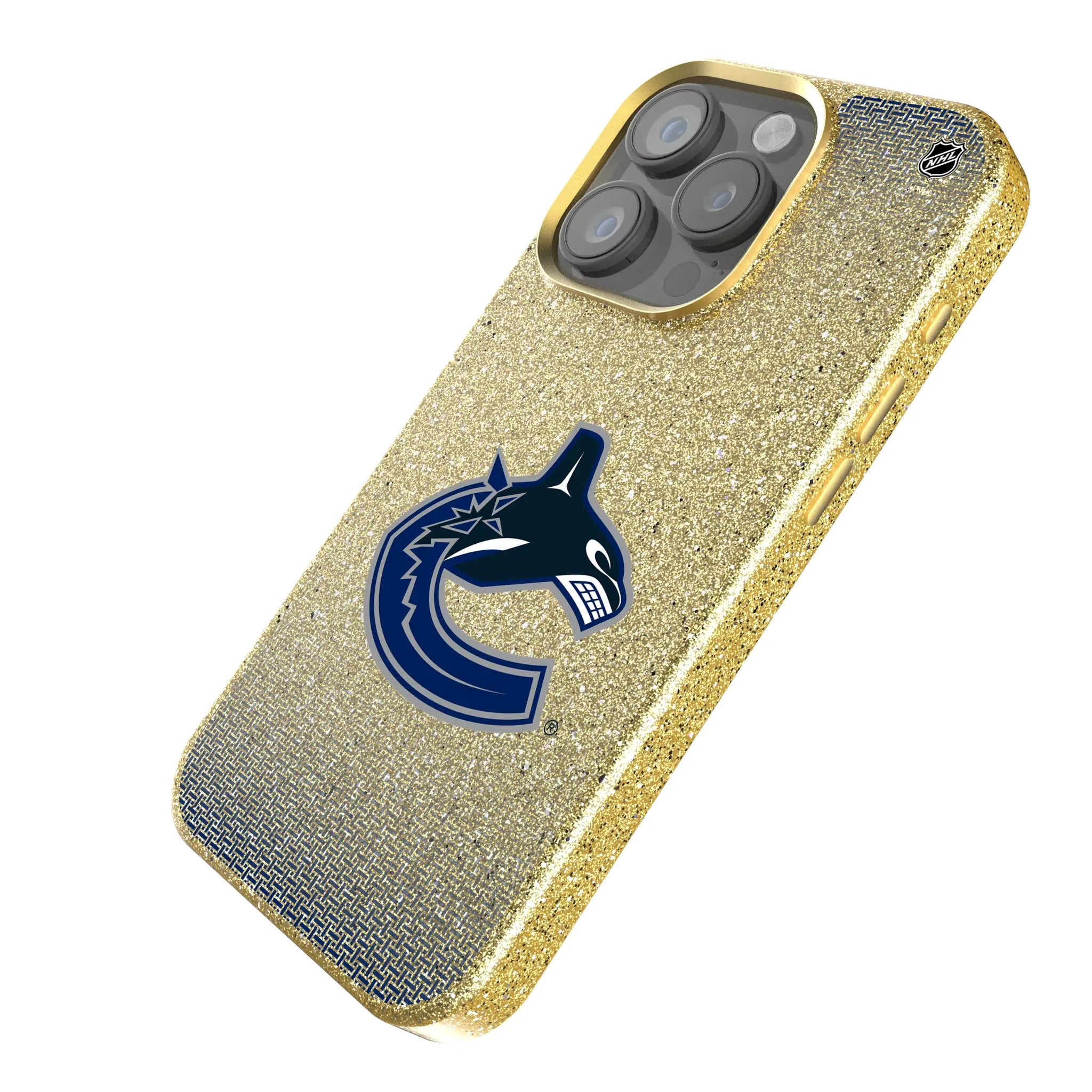 Vancouver Canucks Linen Bling Phone Case for Apple iPhone