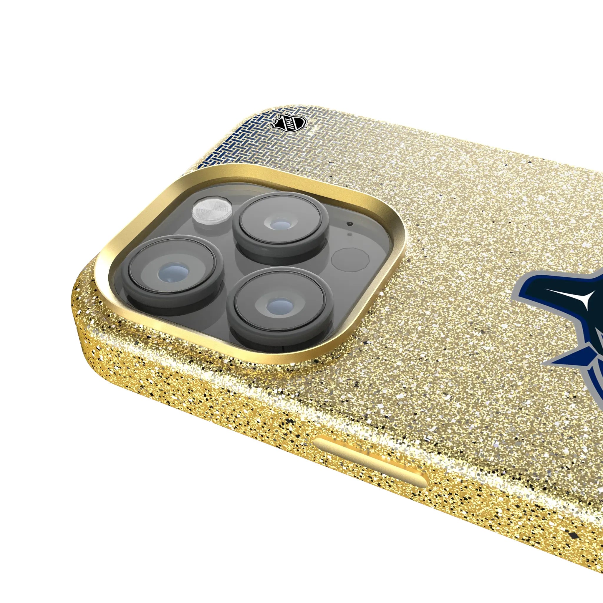Vancouver Canucks Linen Bling Phone Case for Apple iPhone