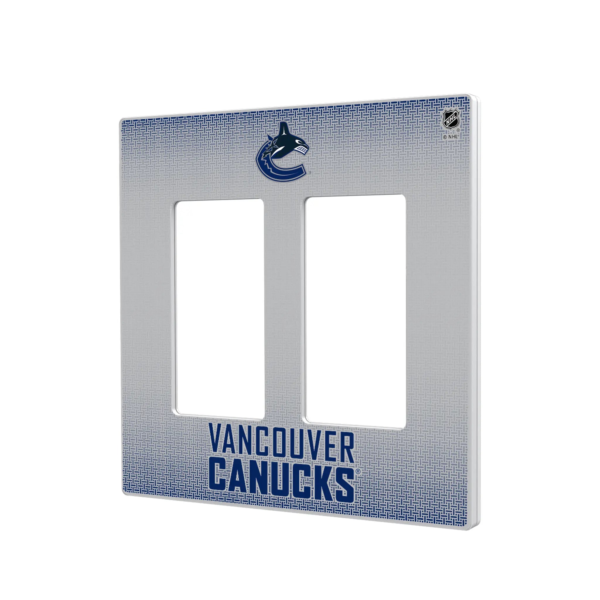 Vancouver Canucks Linen Hidden-Screw Light Switch Plate