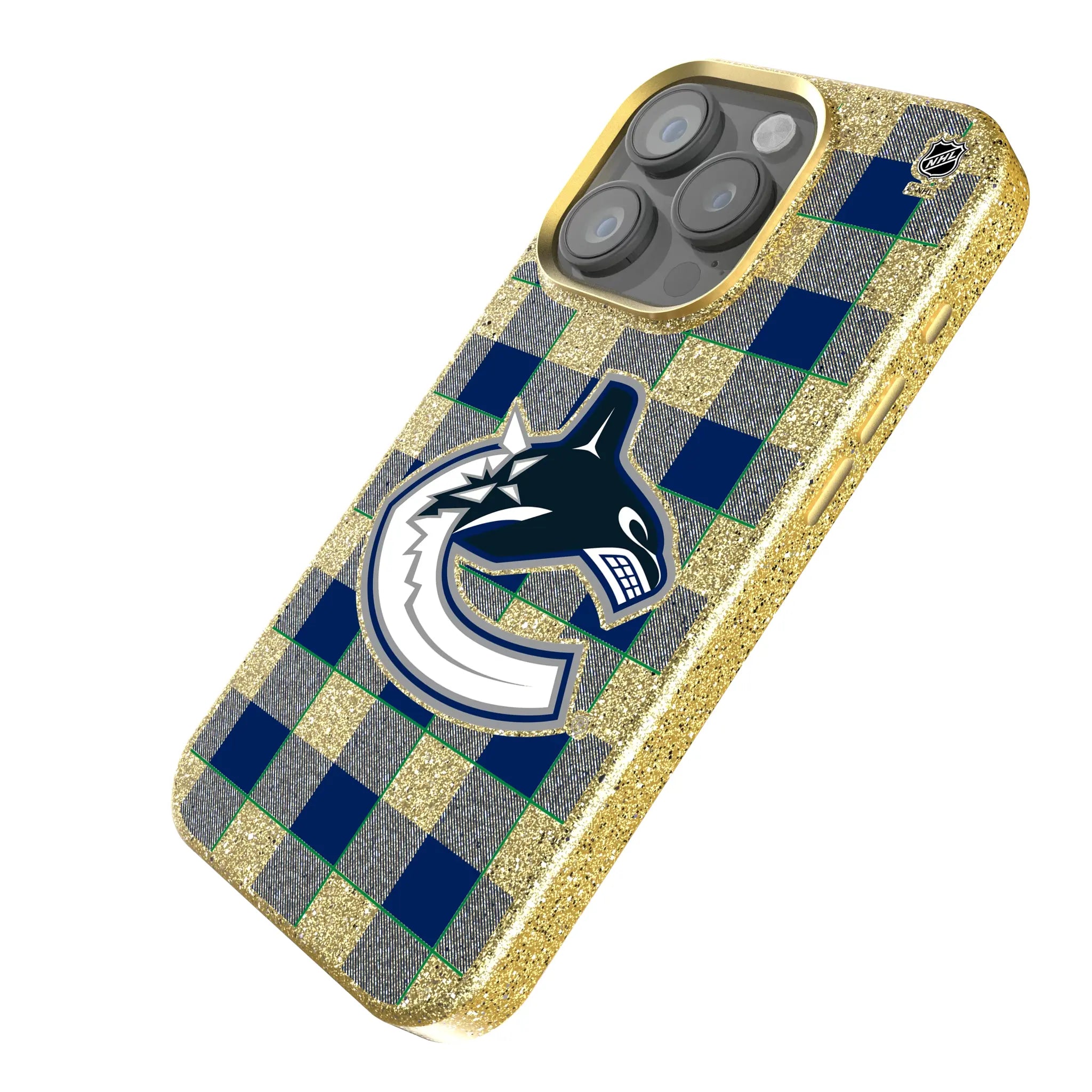 Vancouver Canucks Plaid Bling Phone Case
