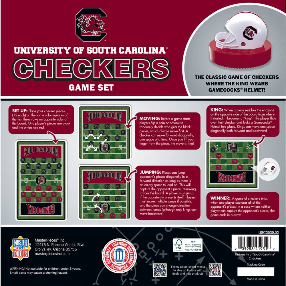South Carolina Gamecocks Checkers Set