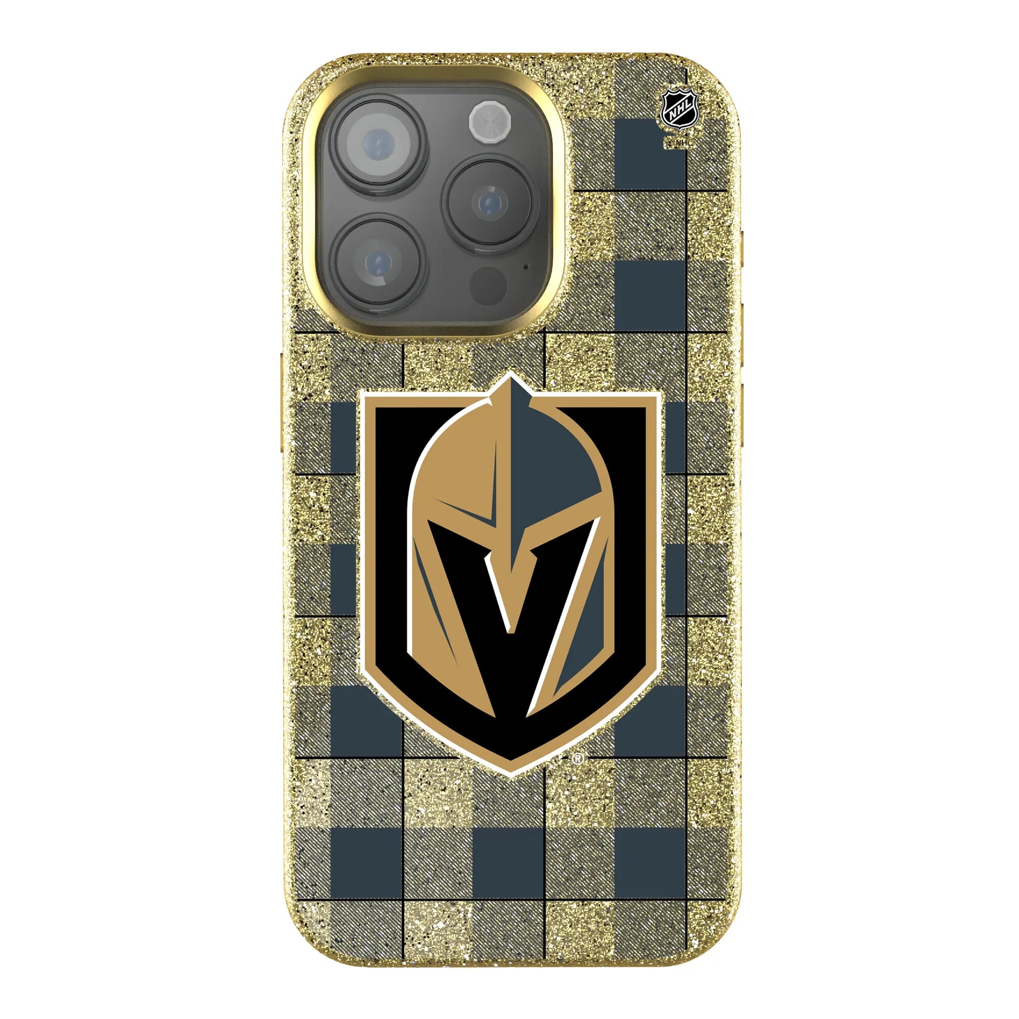 Vegas Golden Knights Plaid Bling Phone Case