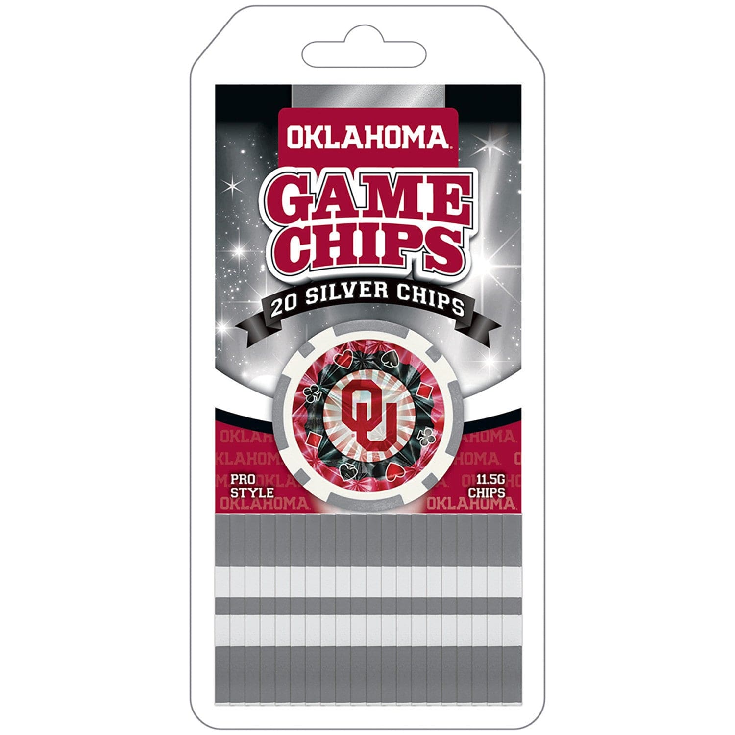 Oklahoma Sooners 20-Piece Poker Chip Set - Sports Gifts, Sports Memorabilia, Sports Collectibles, Fan Shop