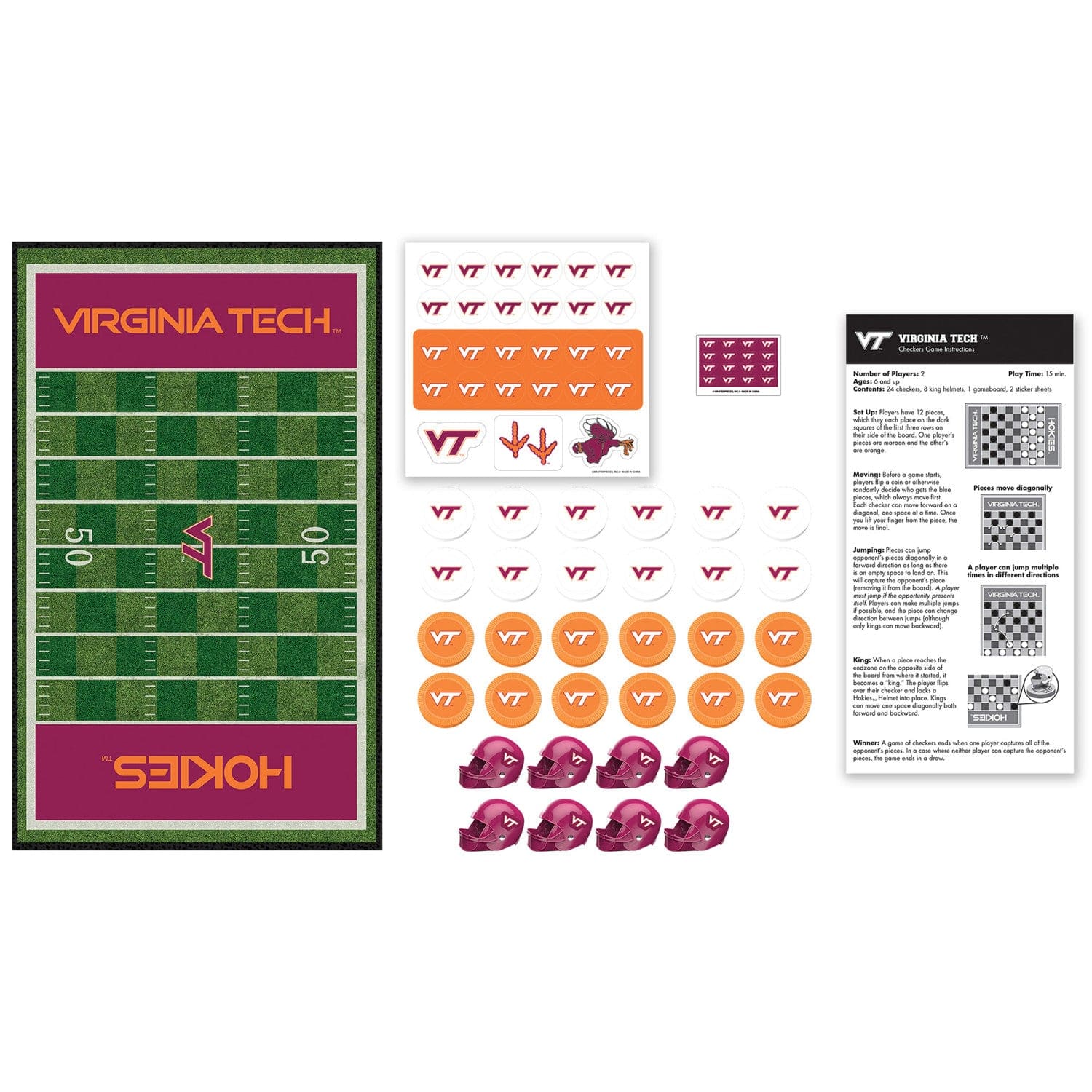 Virginia Tech Hokies Checkers Game Set - Sports Gifts, Sports Memorabilia, Sports Collectibles, Fan Shop