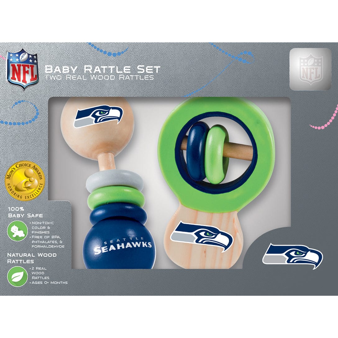 Seattle Seahawks Baby Rattles 2-Pack - Perfect for Little Fans! - Sports Gifts, Sports Memorabilia, Sports Collectibles, Fan Shop