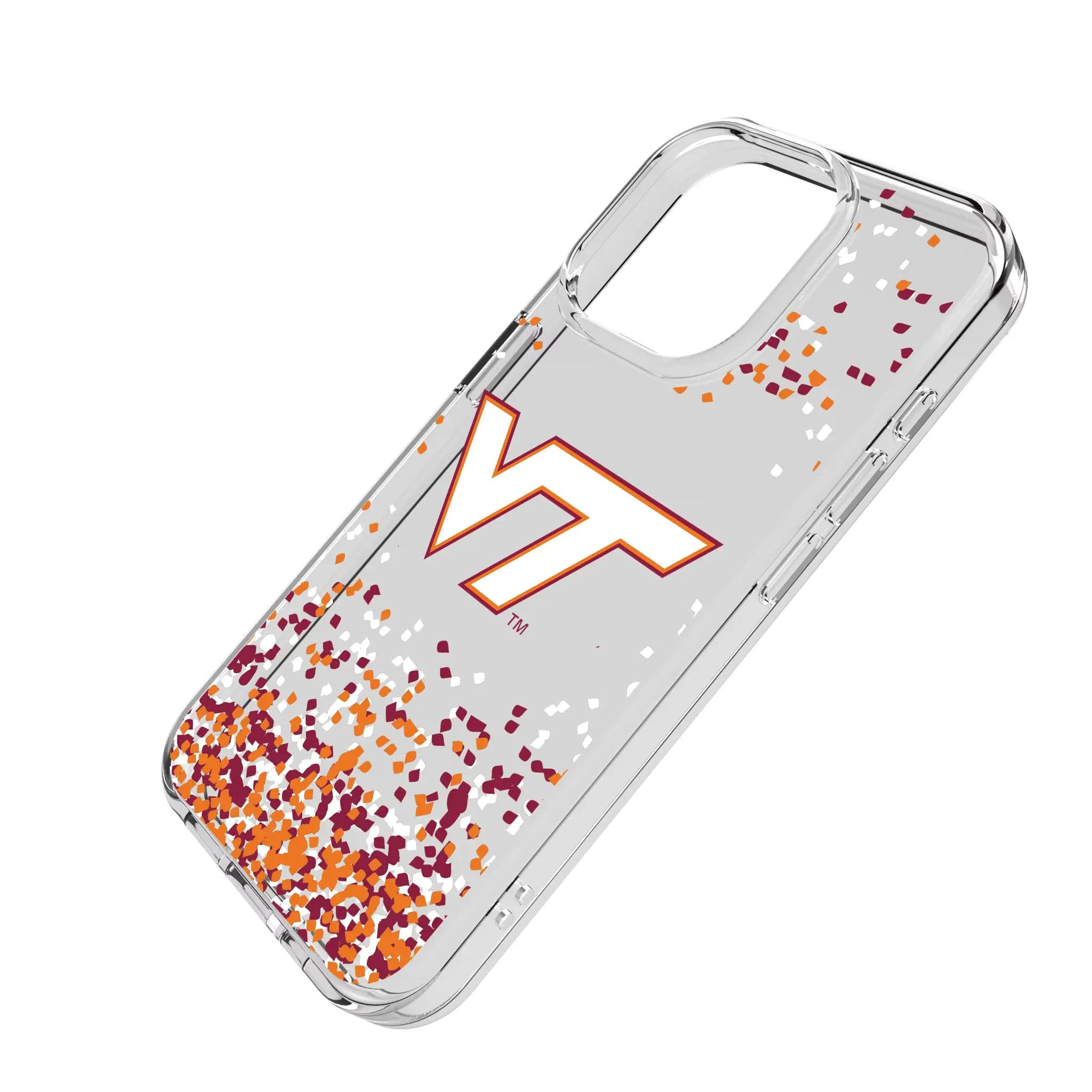 Virginia Tech Hokies Confetti Clear Phone Case for Apple iPhone