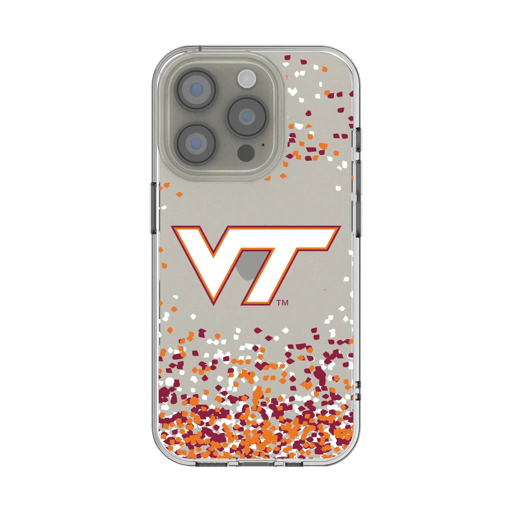 Virginia Tech Hokies Confetti Clear Phone Case for Apple iPhone