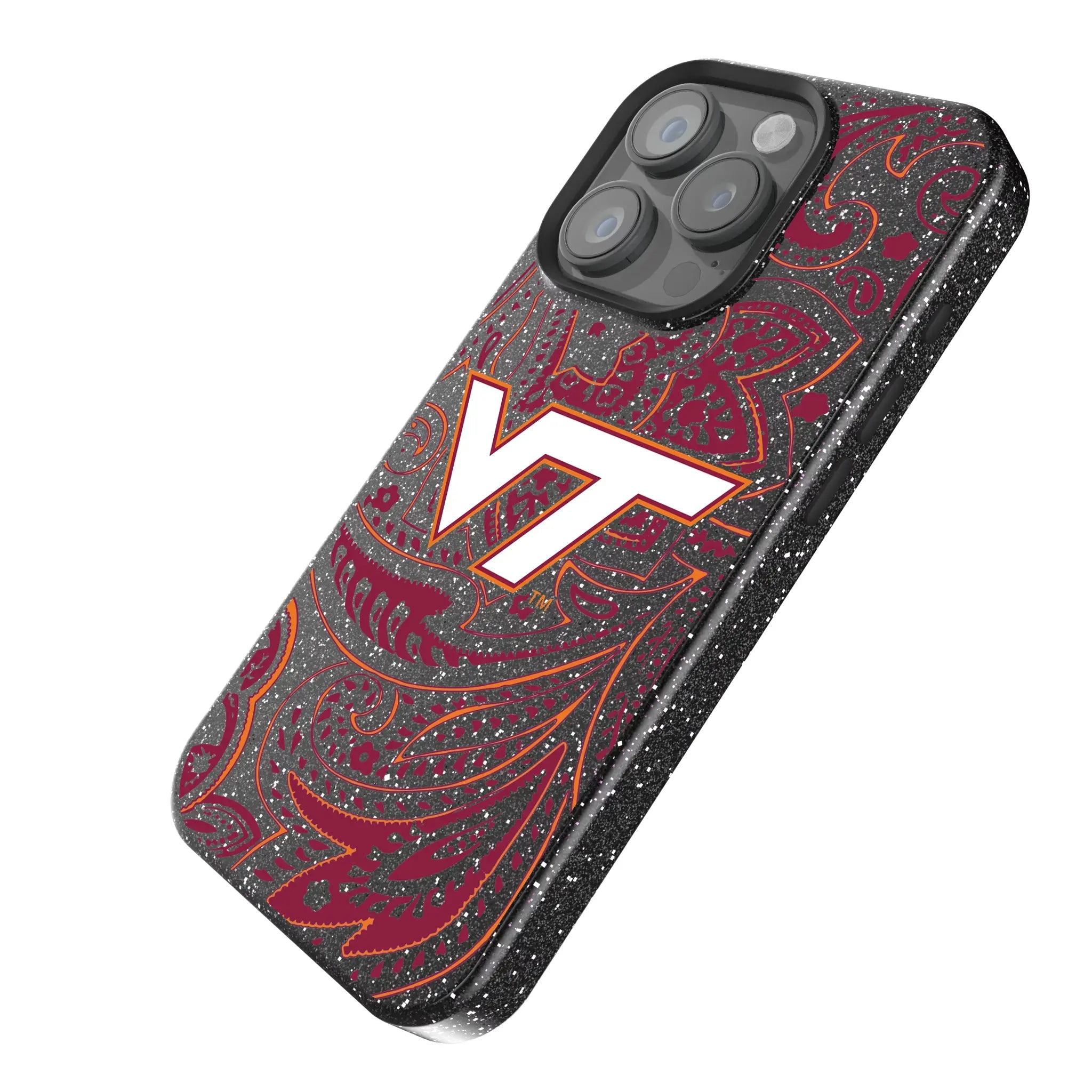 Virginia Tech Hokies Paisley Bling Phone Case