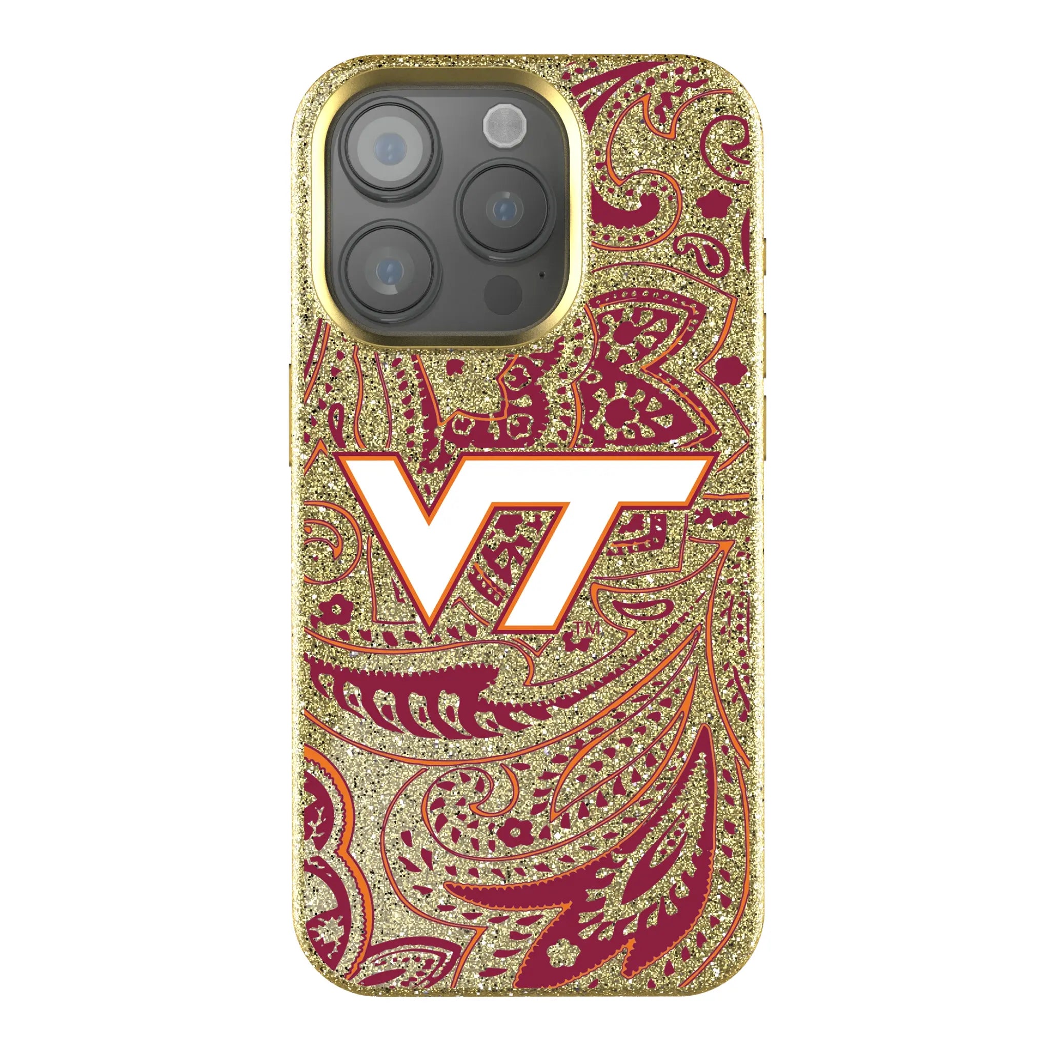 Virginia Tech Hokies Paisley Bling Phone Case