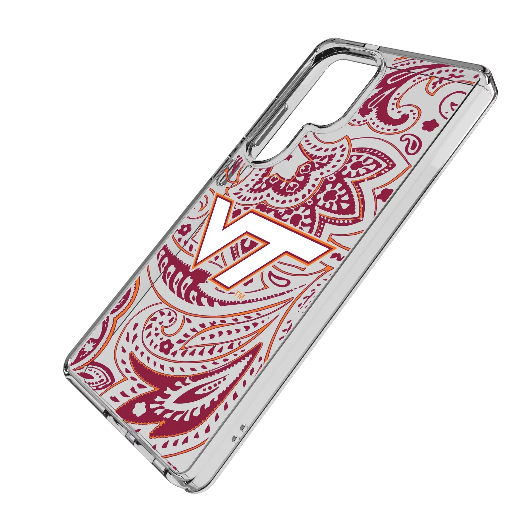 Virginia Tech Hokies Paisley Clear Phone Case for Samsung Galaxy