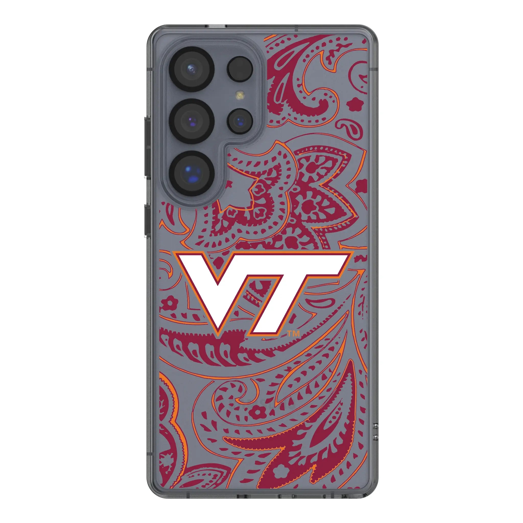 Virginia Tech Hokies Paisley Clear Phone Case for Samsung Galaxy
