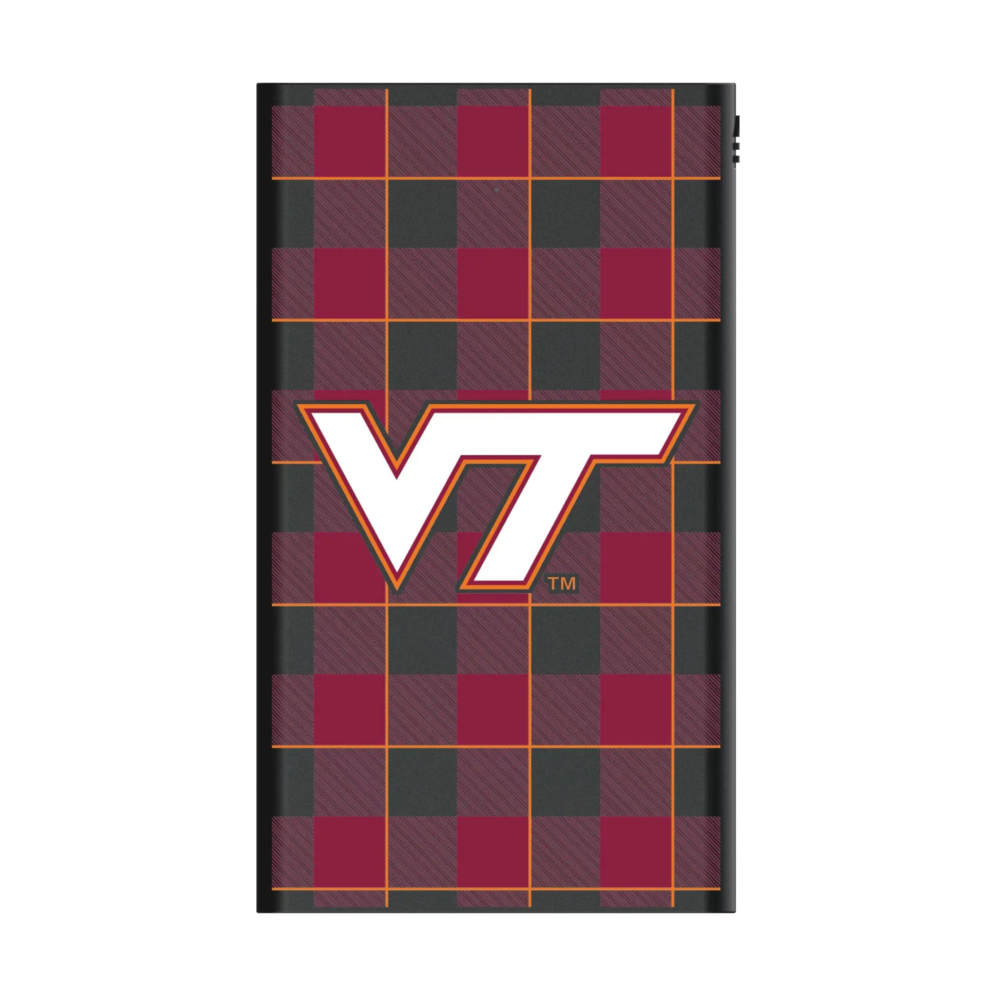 Virginia Tech Hokies Plaid 5000mAh Flat Powerbank