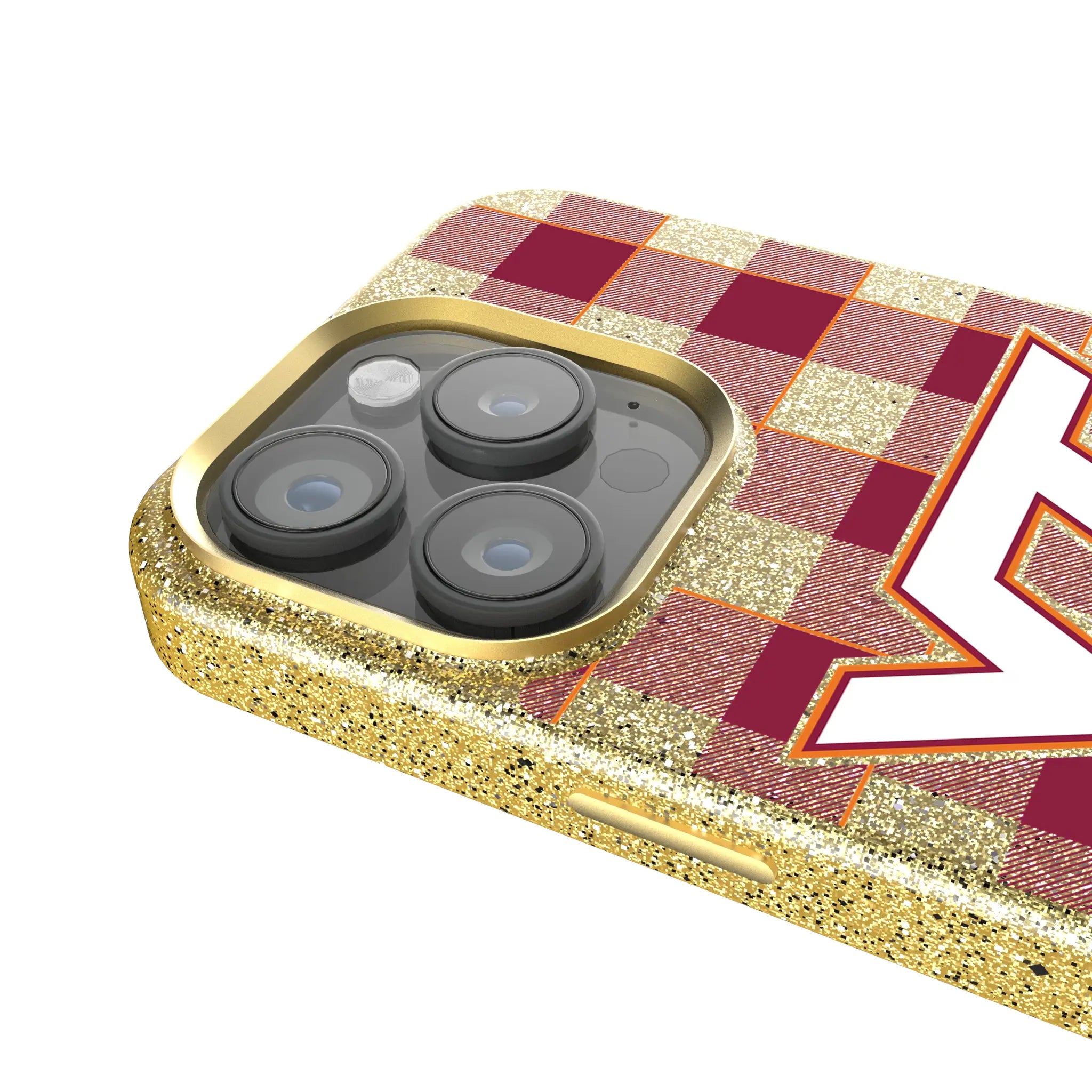 Virginia Tech Hokies Plaid Bling Phone Case