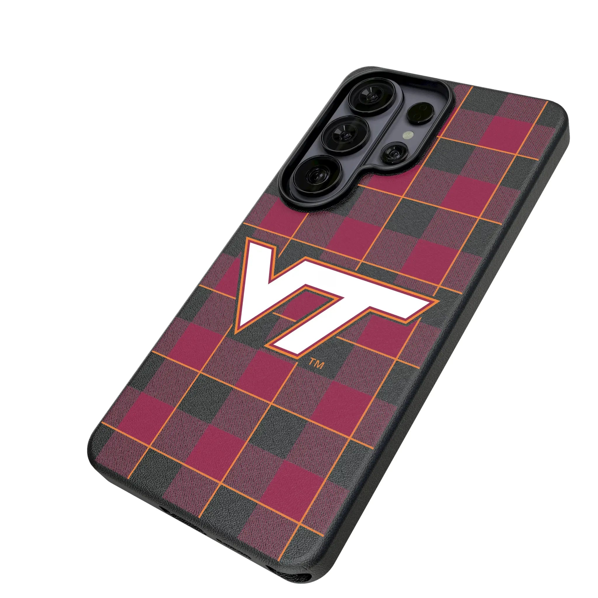 Virginia Tech Hokies Plaid MagSafe Compatible Phone Case for Samsung Galaxy