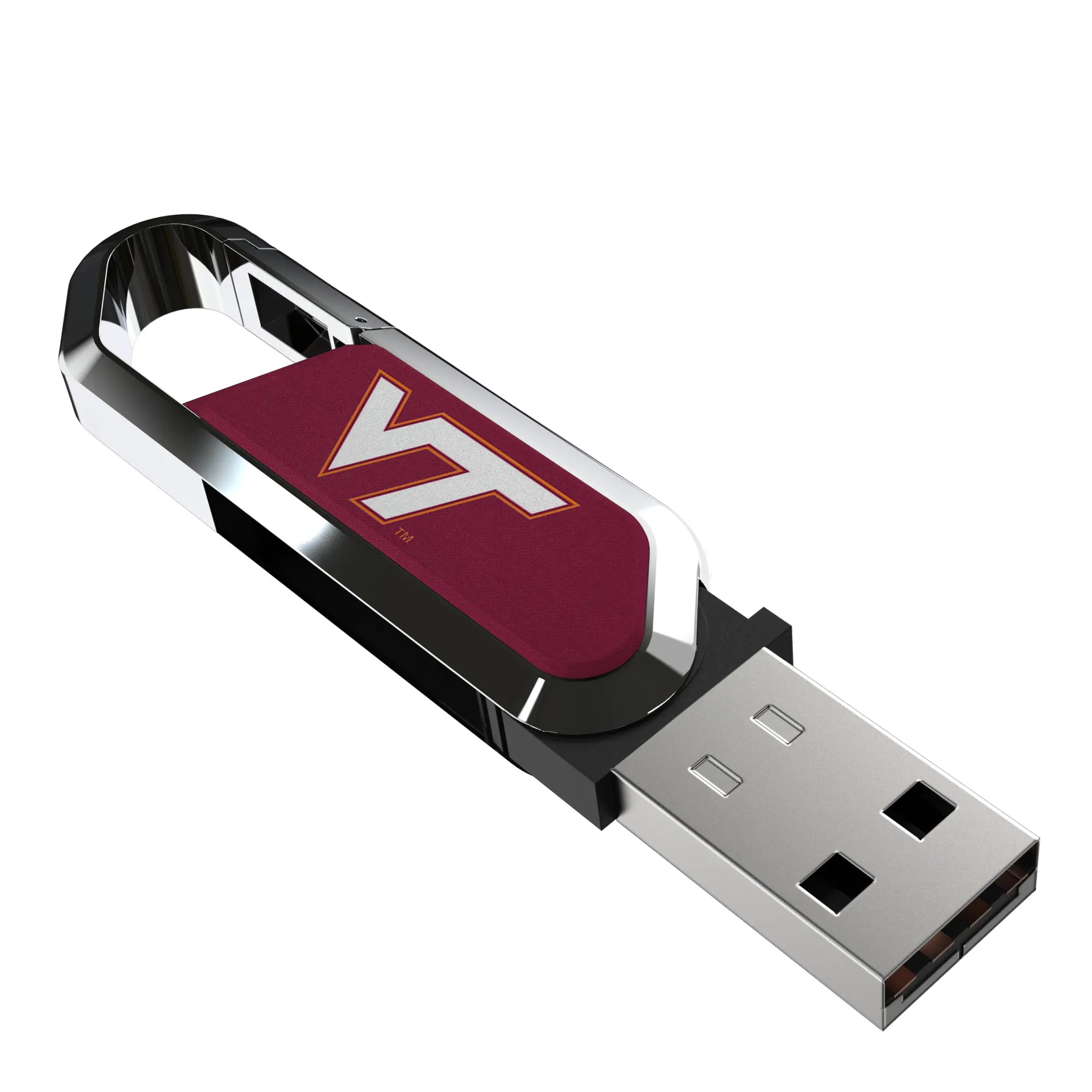 Virginia Tech Hokies Solid USB 32GB Clip Style Flash Drive