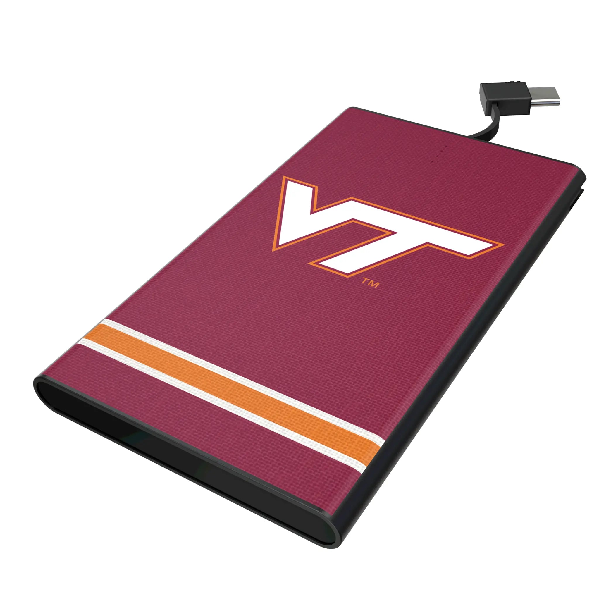 Virginia Tech Hokies Stripe 5000mAh Flat Powerbank