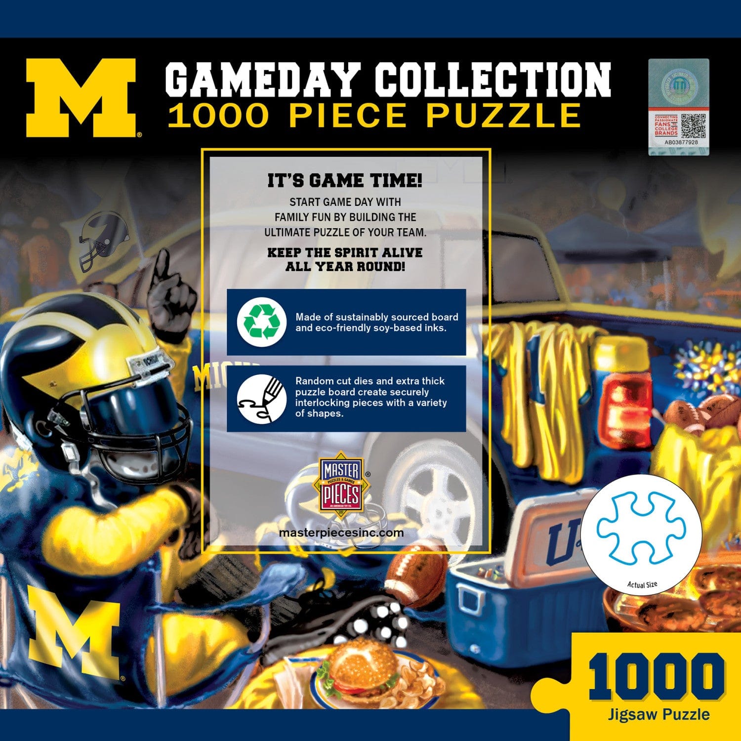 Michigan Wolverines Gameday 1000 Piece Jigsaw Puzzle - Sports Gifts, Sports Memorabilia, Sports Collectibles, Fan Shop