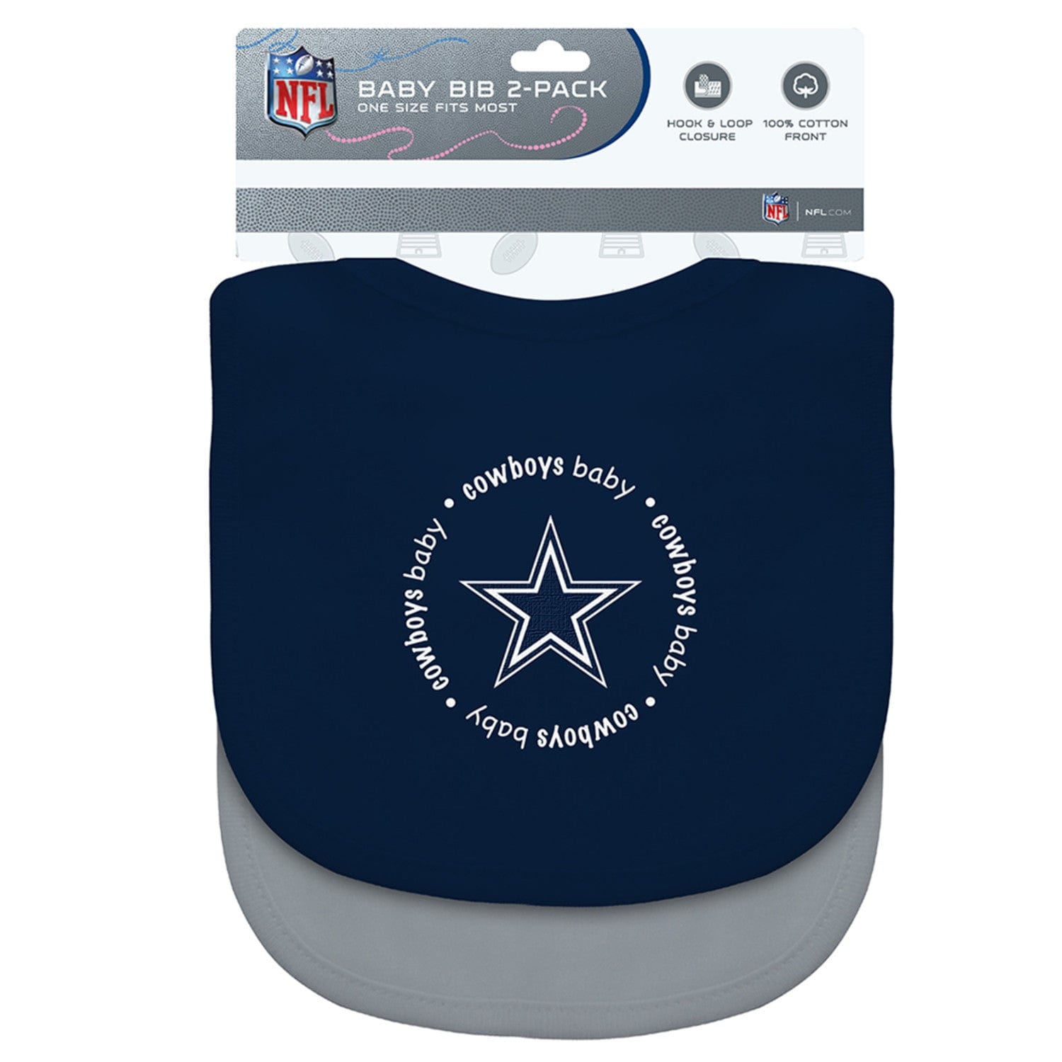 Dallas Cowboys Baby Bibs 2-Pack - Navy & Gray - Sports Gifts, Sports Memorabilia, Sports Collectibles, Fan Shop