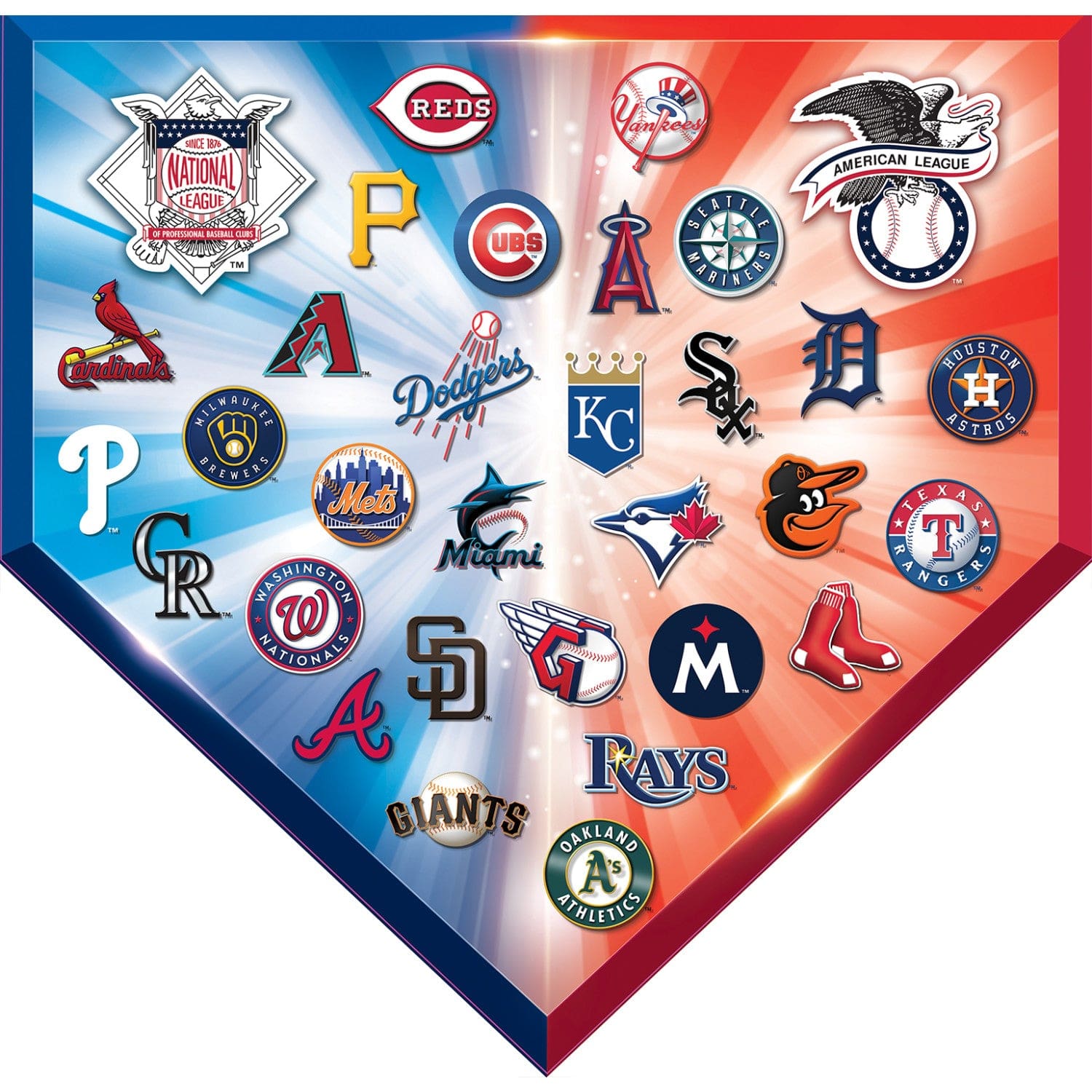 MLB Home Plate 500-Piece Shaped Puzzle - Sports Gifts, Sports Memorabilia, Sports Collectibles, Fan Shop