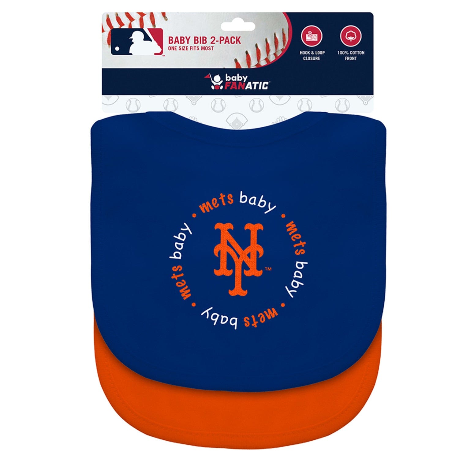 New York Mets Baby Bibs 2-Pack - Blue & Orange - Sports Gifts, Sports Memorabilia, Sports Collectibles, Fan Shop